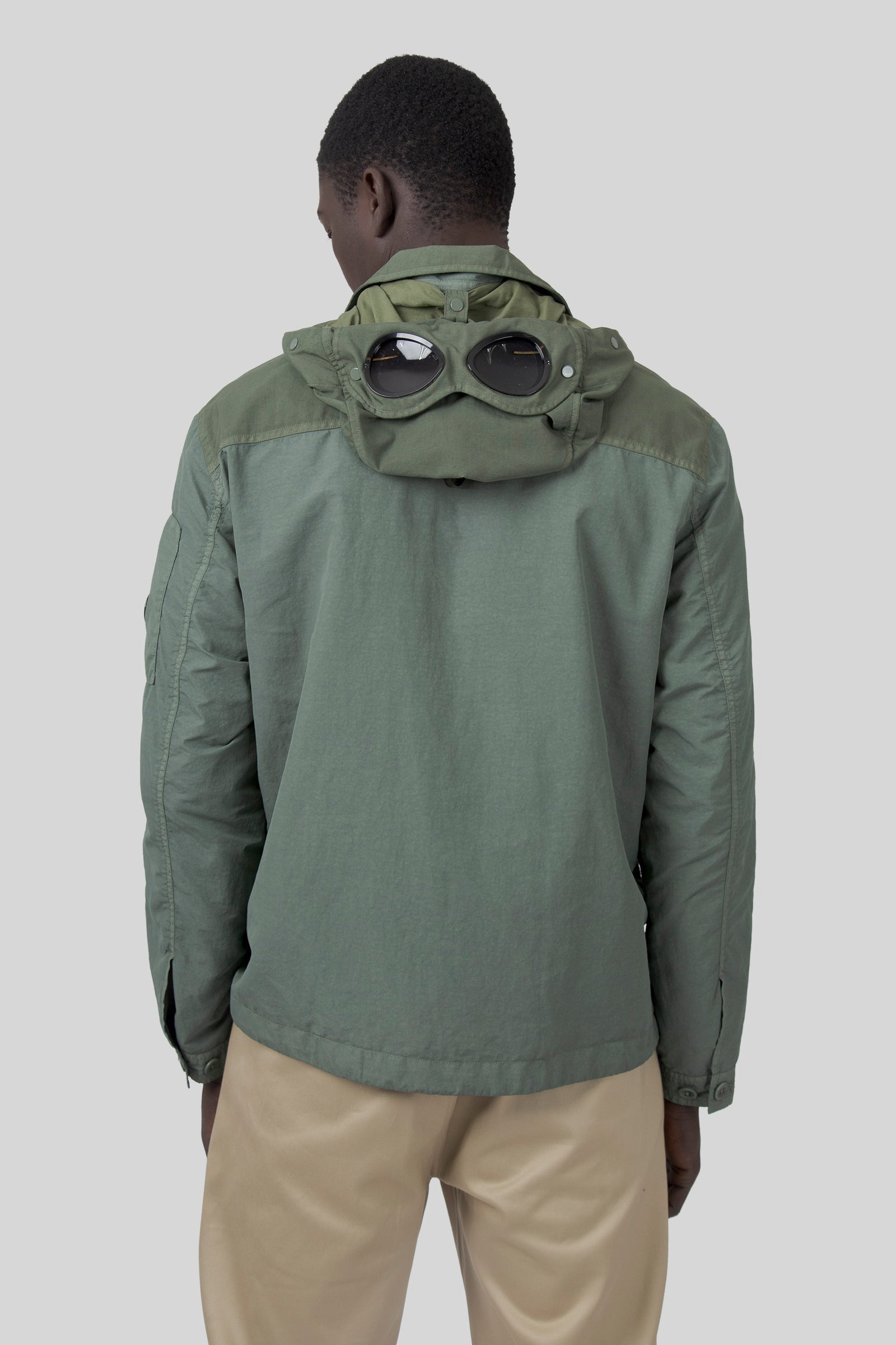 C.p. Company Overshirt Flatt Nylon Mixed Goggle Verde Uomo - 5