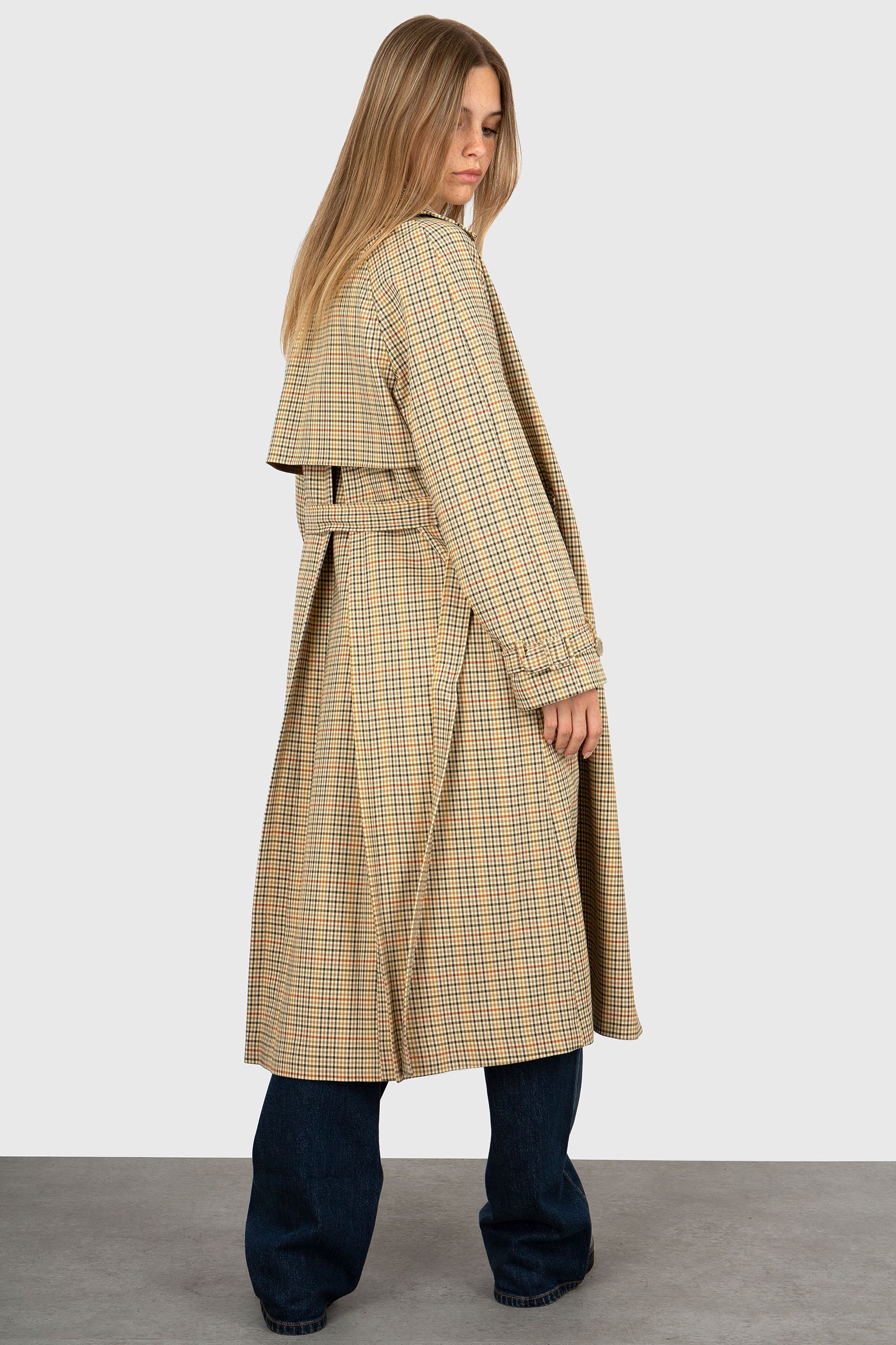 Semicouture Trench Check Beige Donna - 5