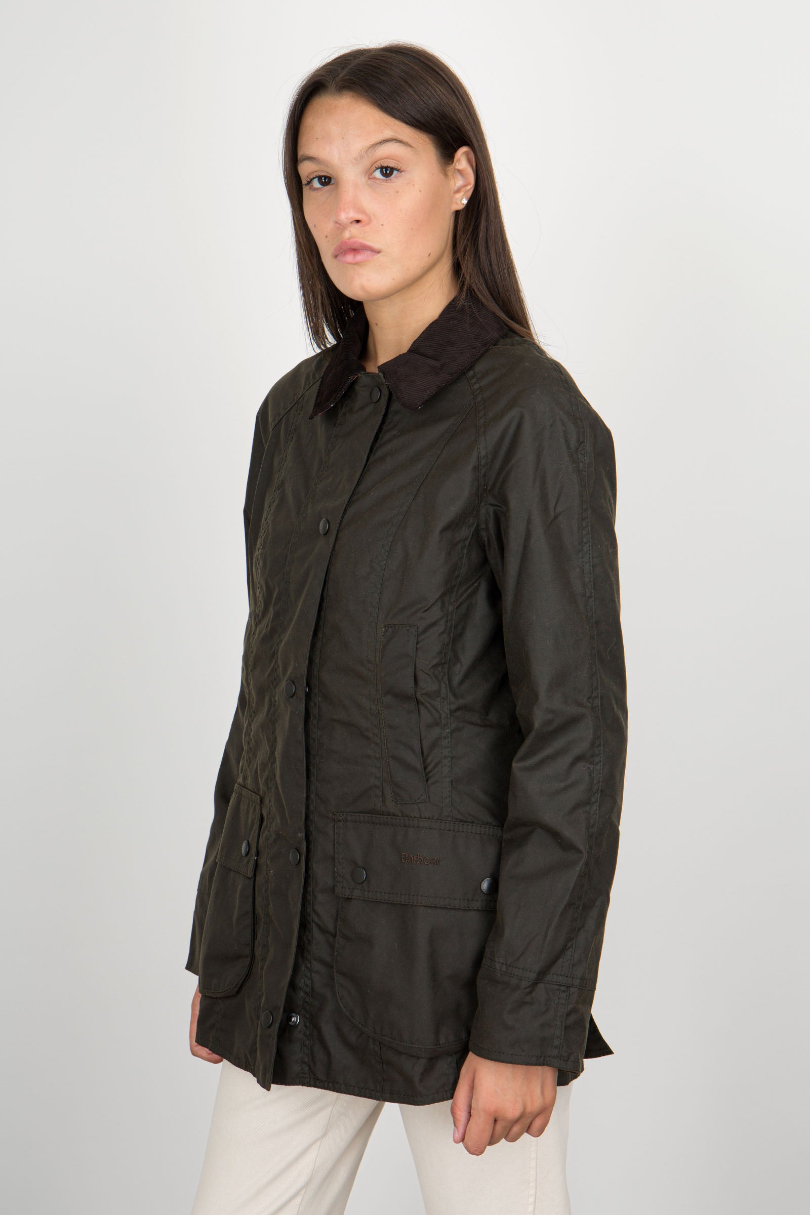 Barbour Beadnell Wax Jacket Olive Verde Oliva Donna - 3