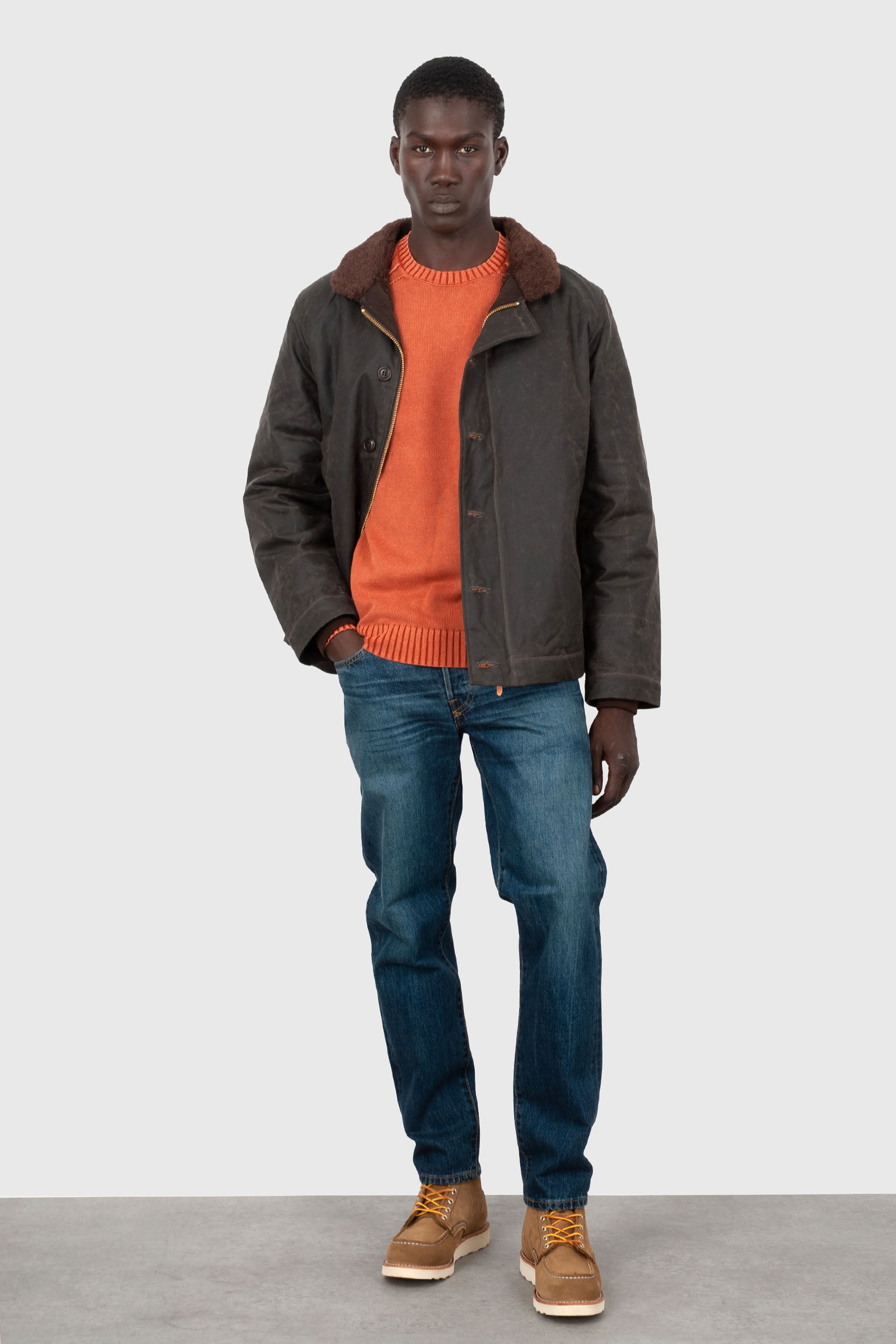 Rrd Maglia Cotton Techno Wash Round Arancio Uomo - 7