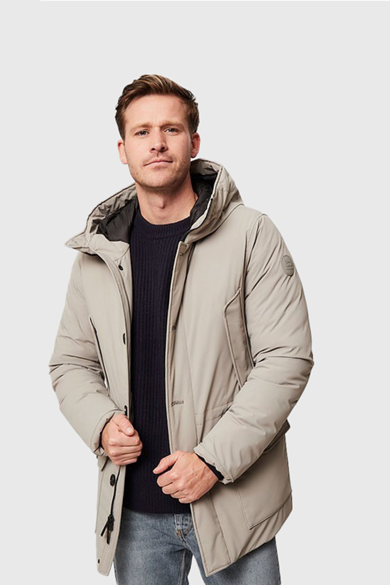 Woolrich Arctic Stretch Down Parka Grigio Chiaro Uomo - 1