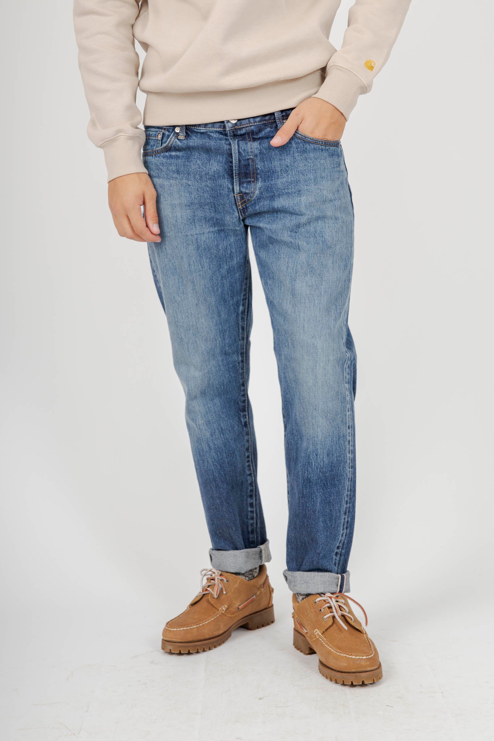 Edwin Jeans Regular Tapered Japan Blu Medio Uomo - 6