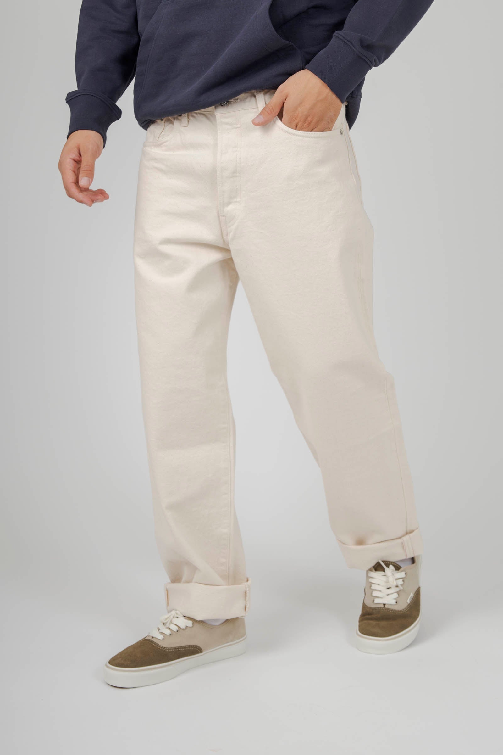 Edwin Jeans Loose Fit Japan Bianco Off Uomo - 3