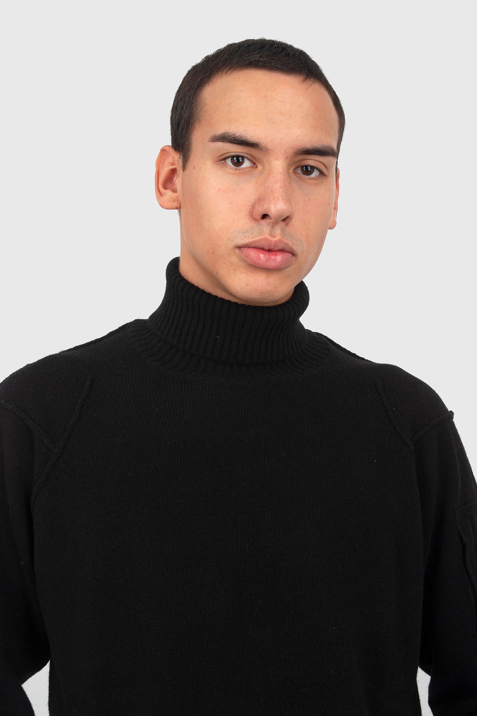 C.p. Company Maglia Lambswool Grs Turtleneck Knit Nero Uomo - 6