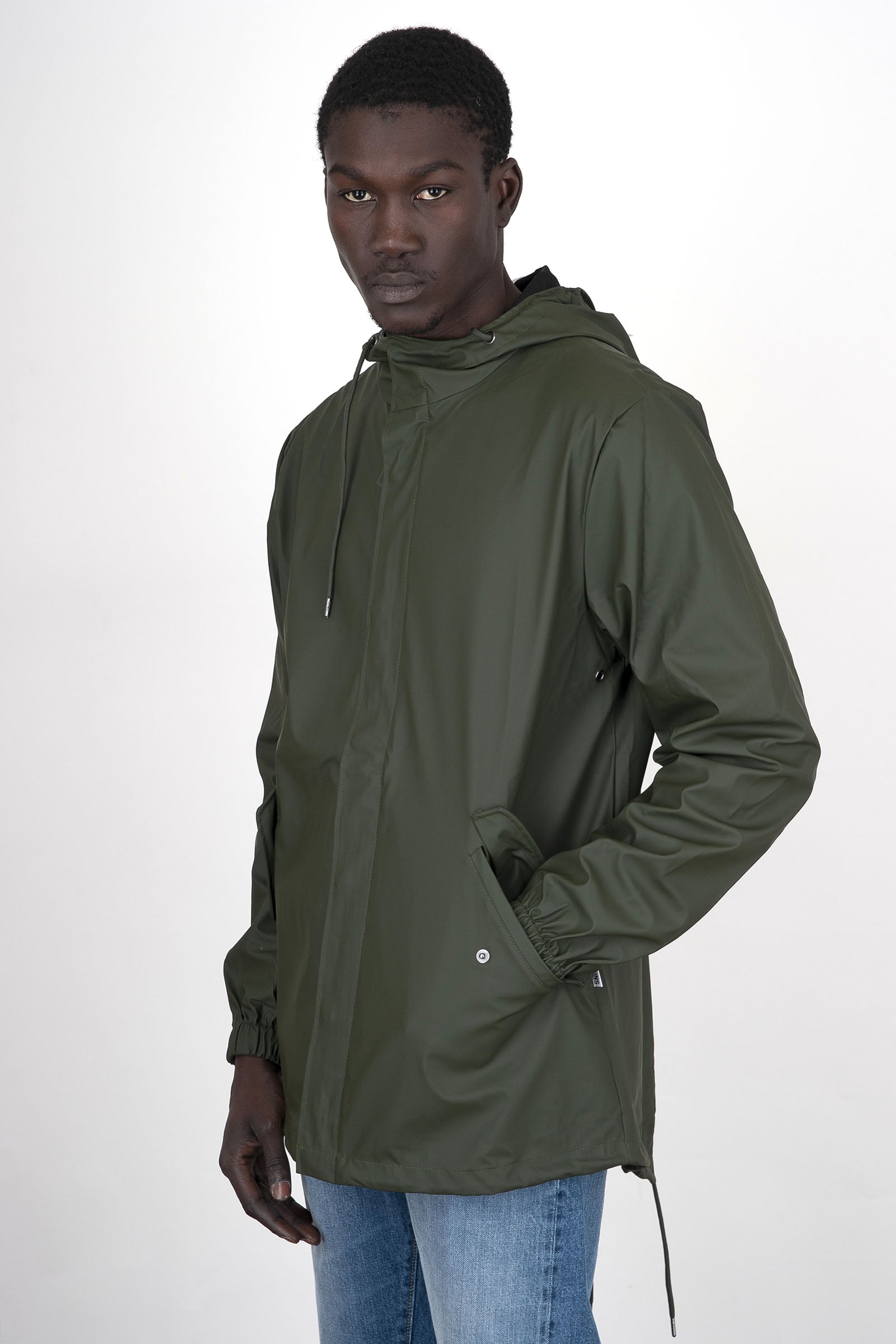 Rains Fishtail Jacket Verde Scuro Uomo - 5