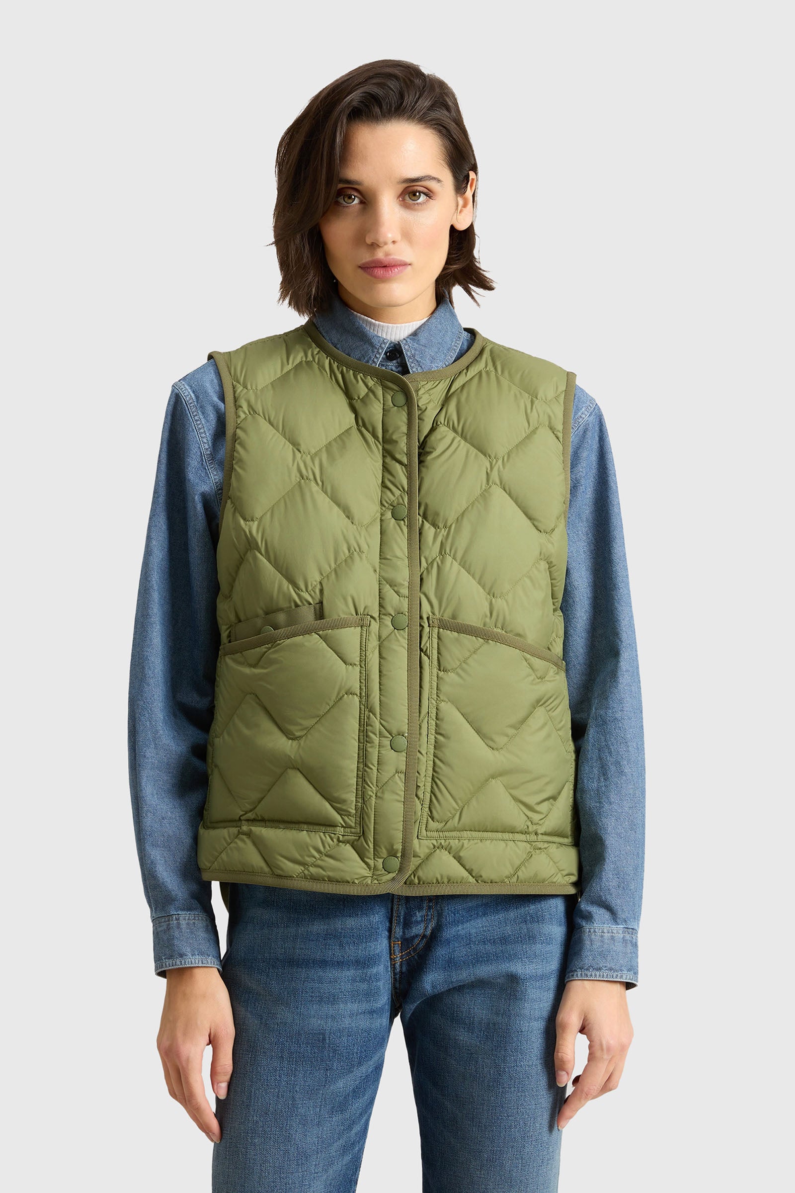 Woolrich Gilet Heritage Verde Donna - 3