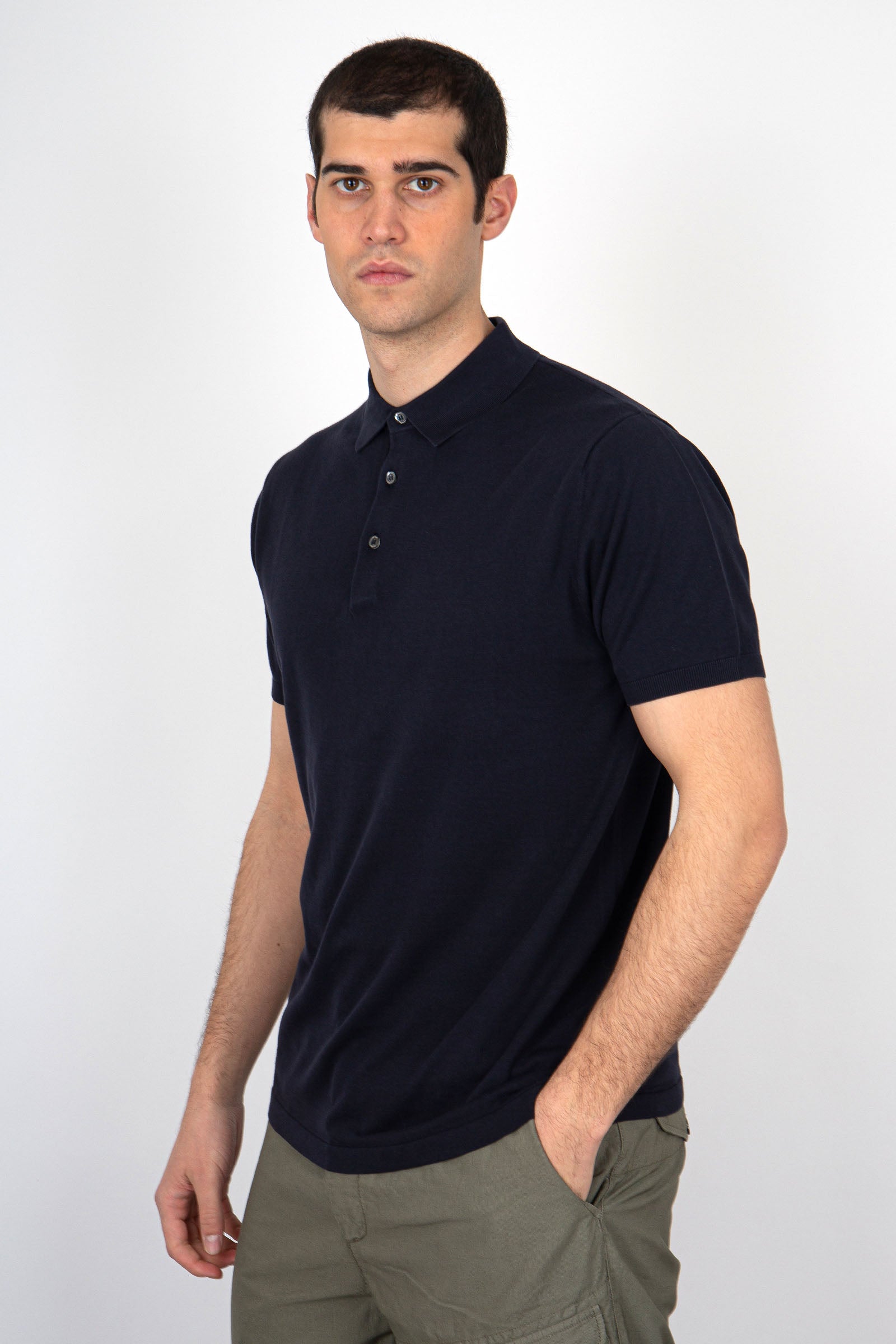 Aspesi Cotton Polo Shirt in Blue M040 - 1
