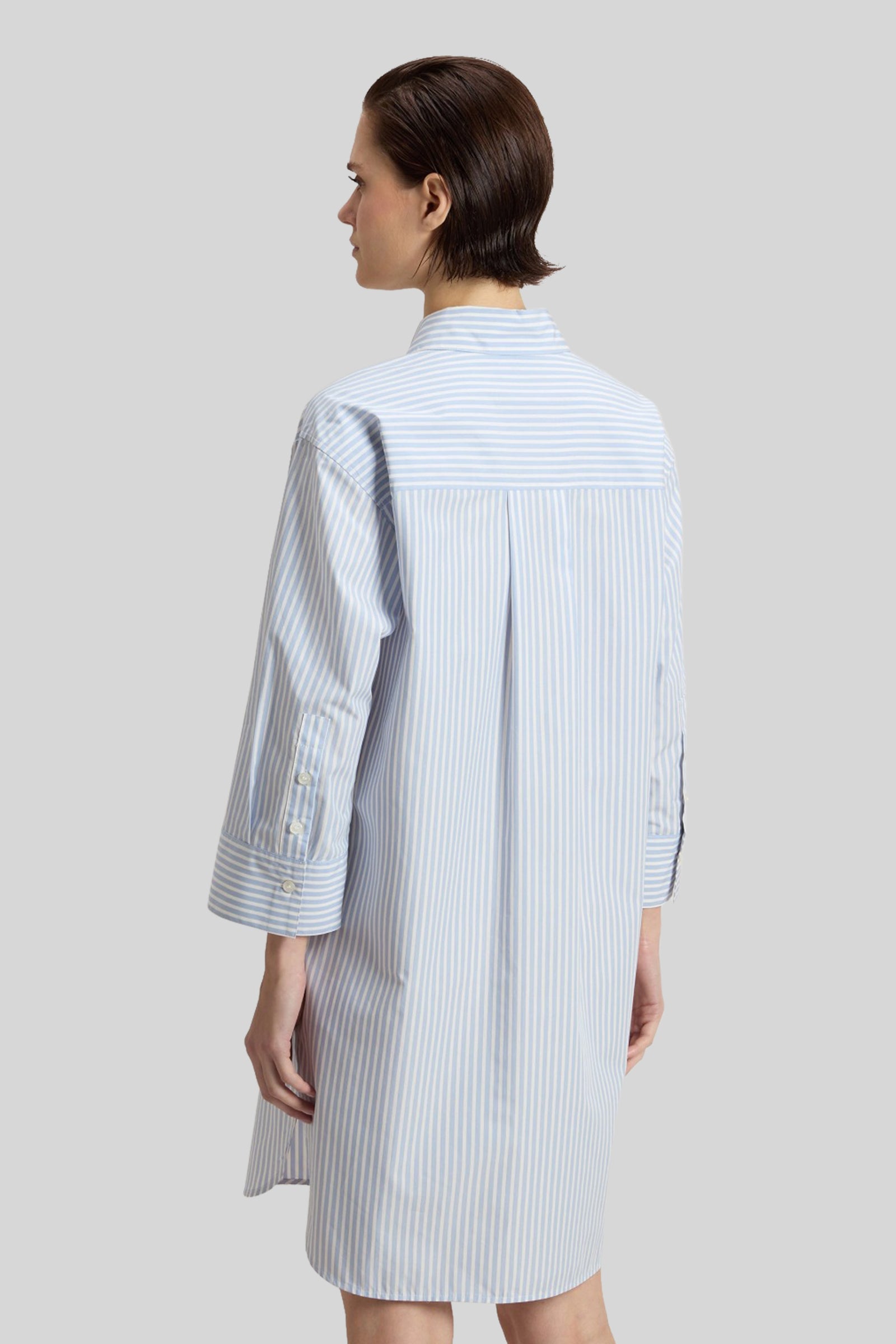 Striped Pure Cotton Poplin Serafino Dress - 3