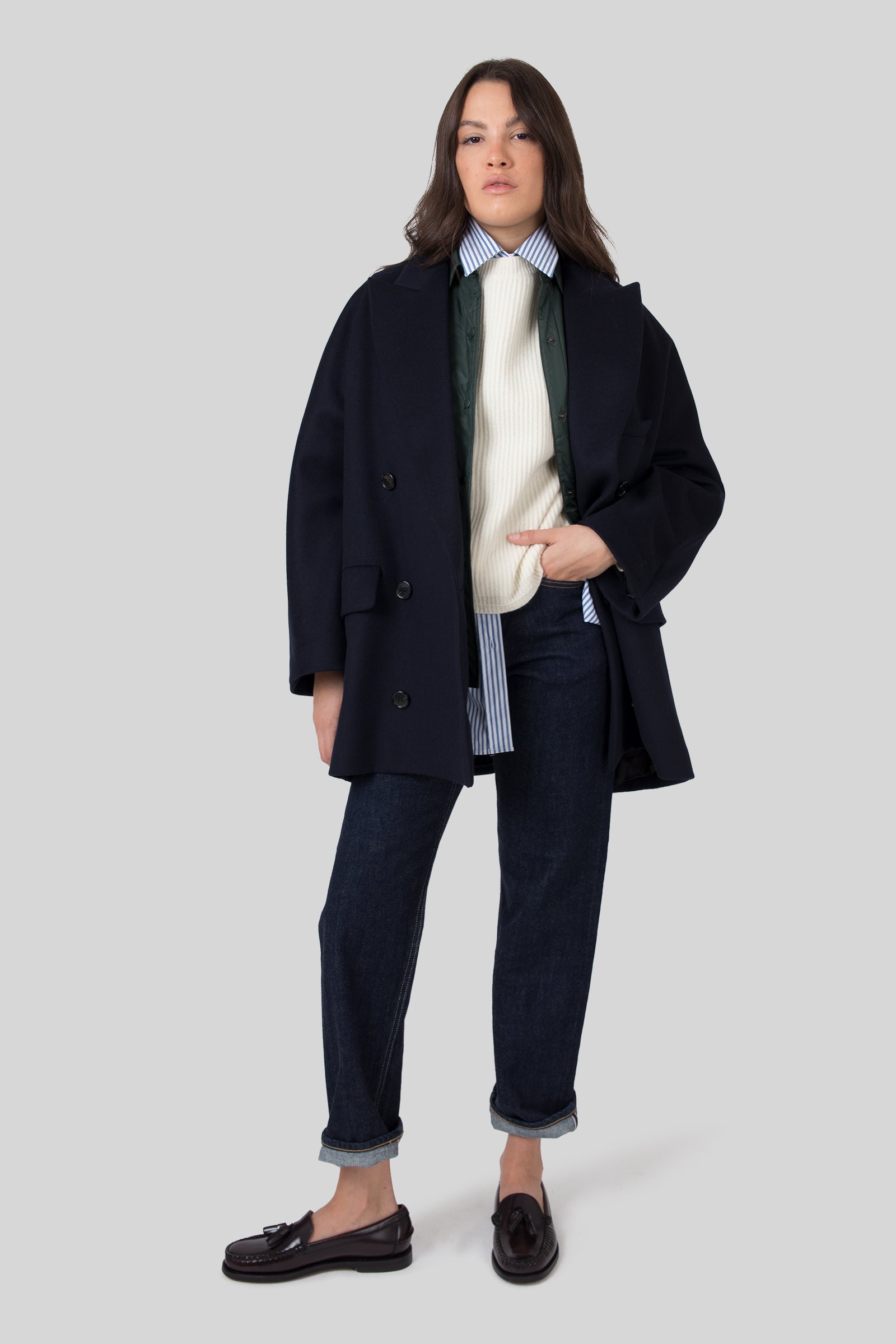 Department Five Camicia Over Hangar In Popeline Blu Donna - 7