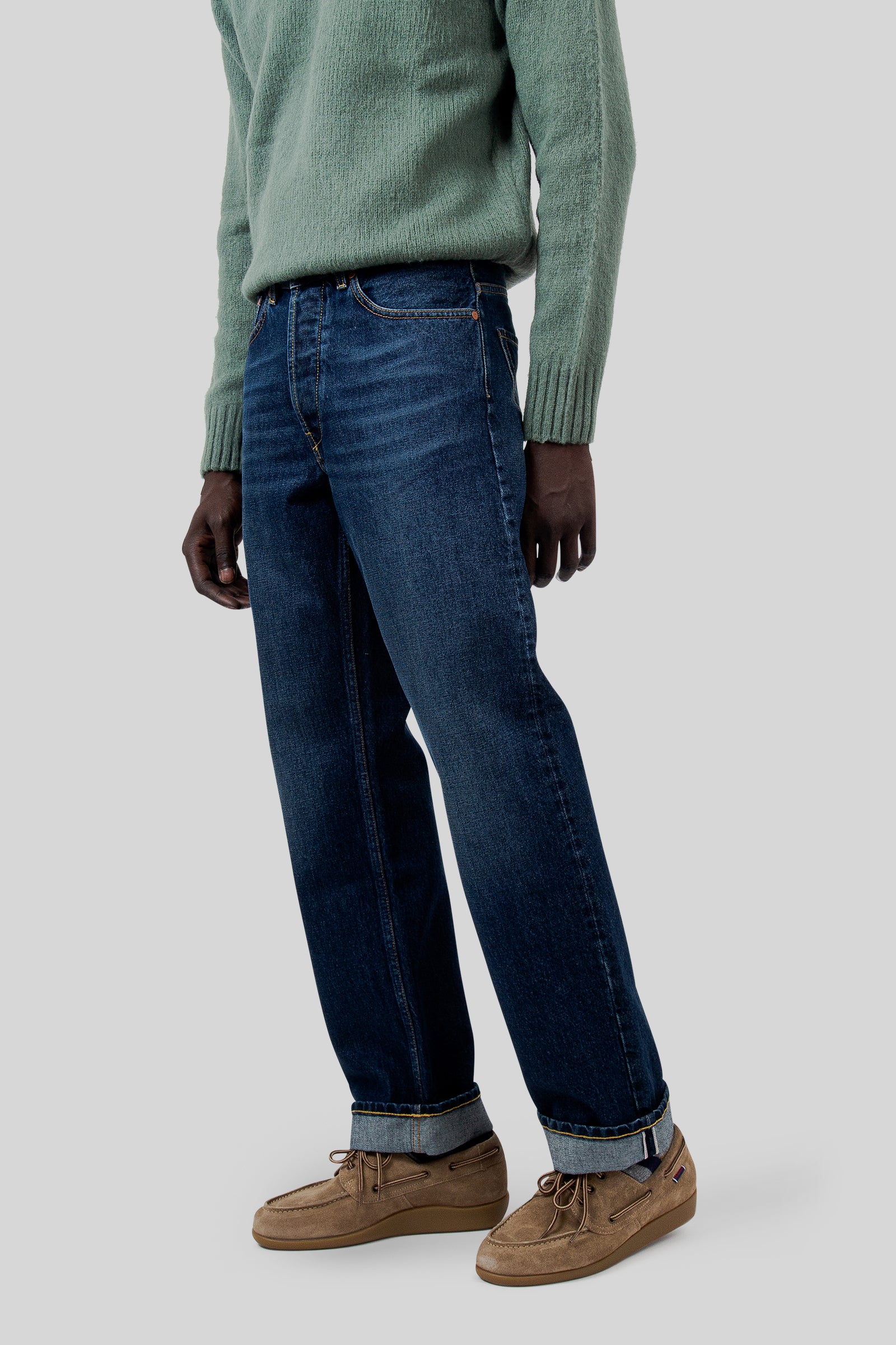 Tela Genova Jeans Rodolfo Selvedge Faded Blu Medio Uomo - 5