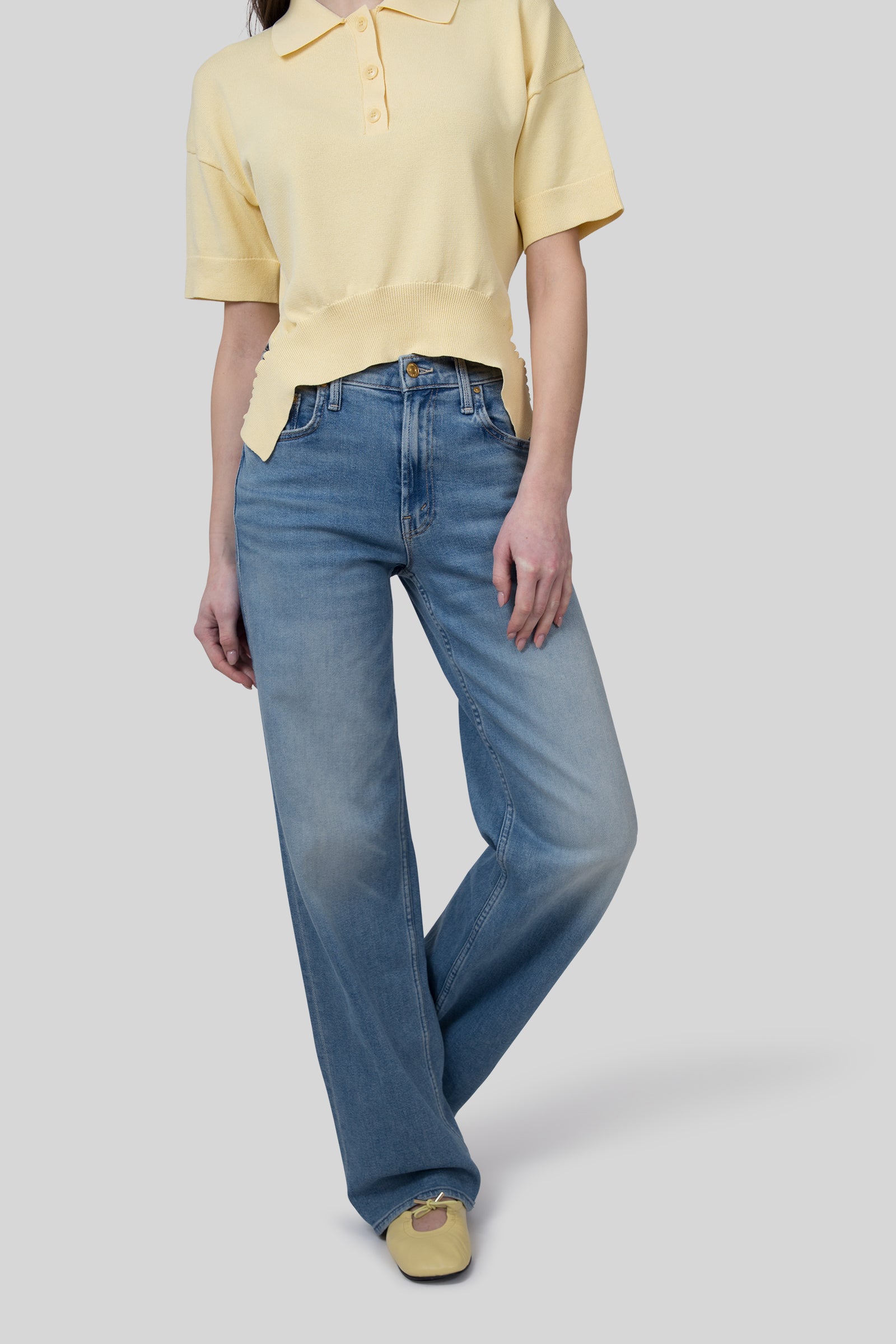 Mother Jeans The Snipper Zip Sneak Denim Chiaro Donna - 3