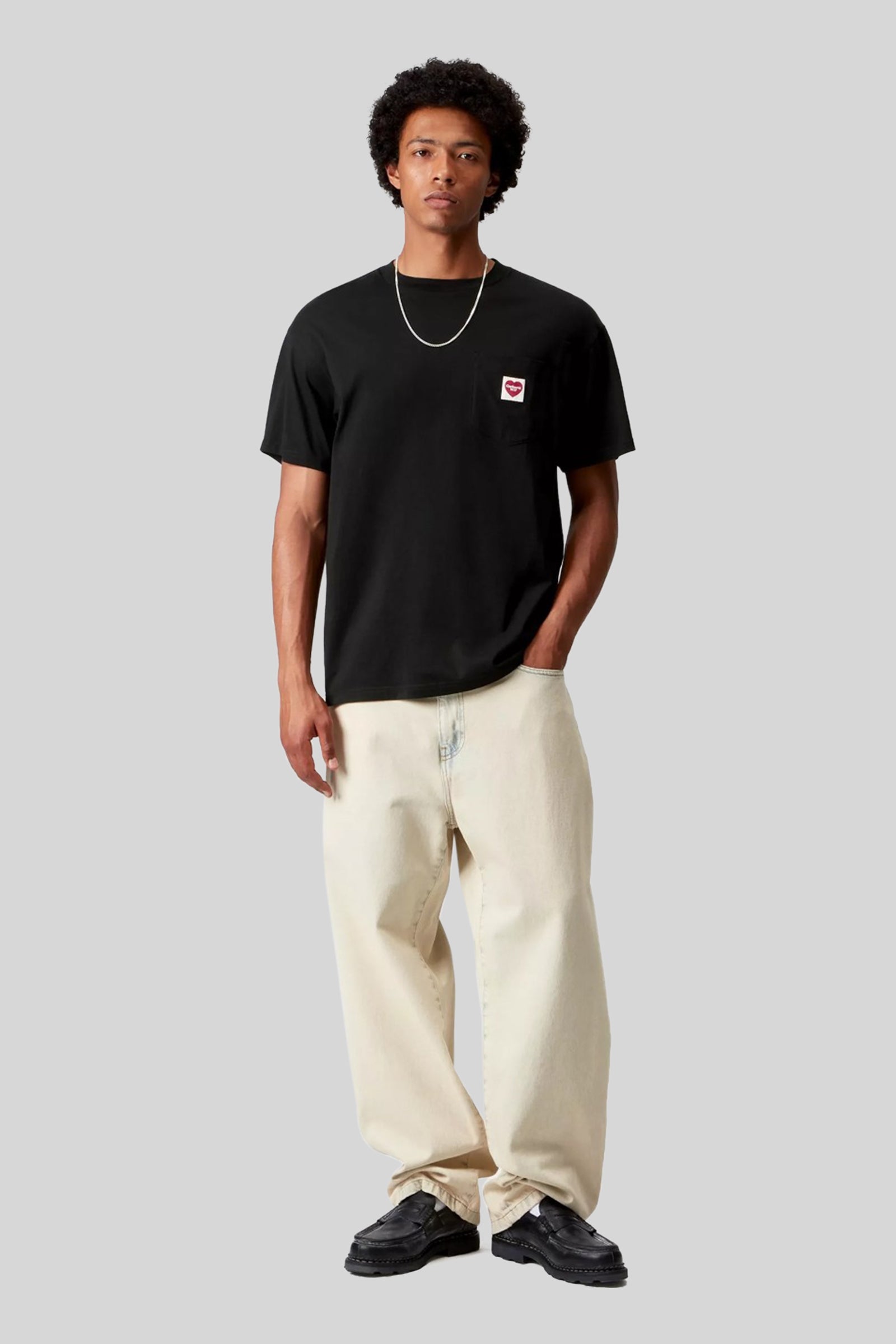 Carhartt Wip T-shirt Pocket Heart Nero Uomo - 2