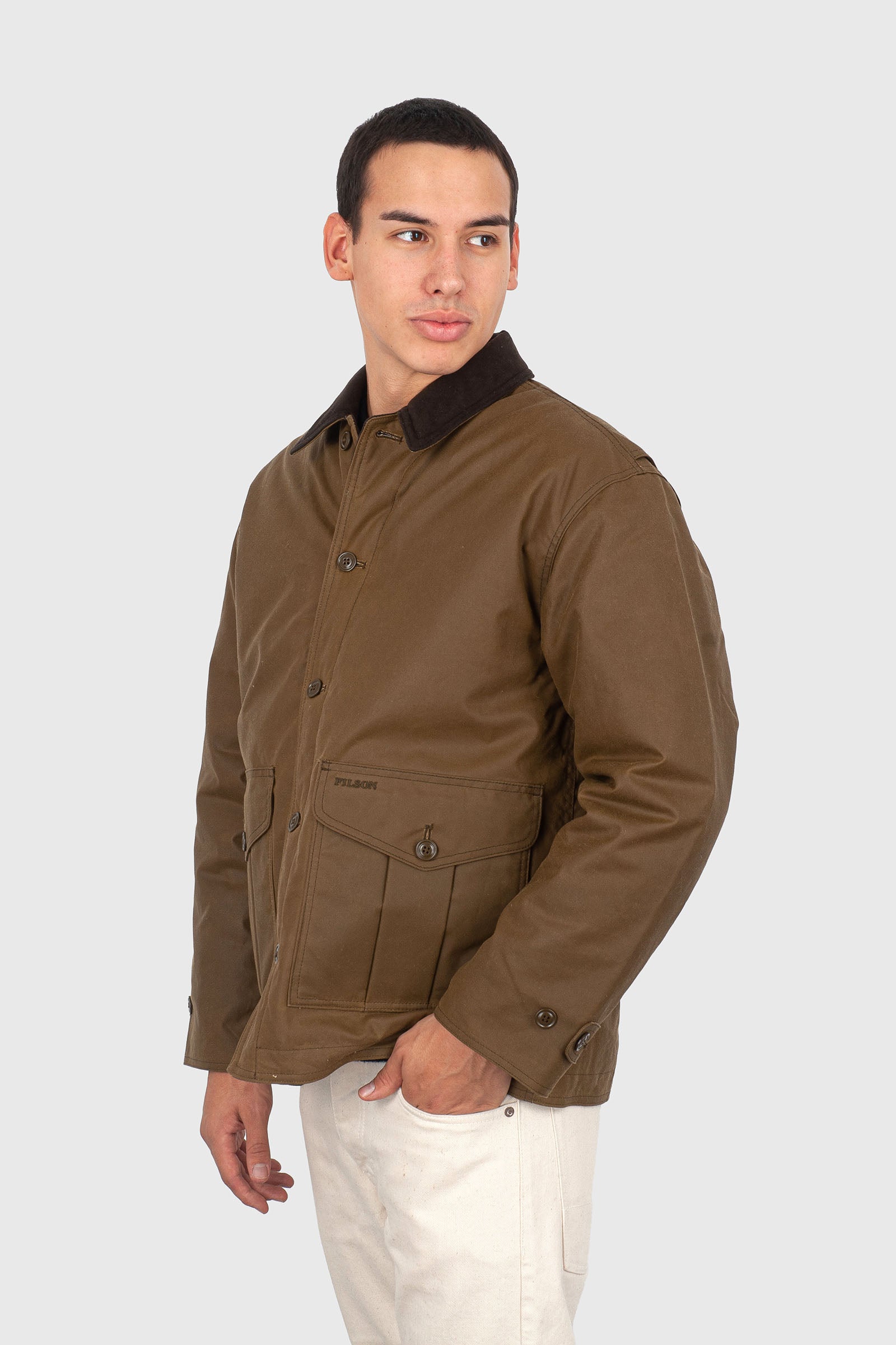 Filson Waxed Barn Coat Oil Finsih Shelter Tabacco Uomo - 1