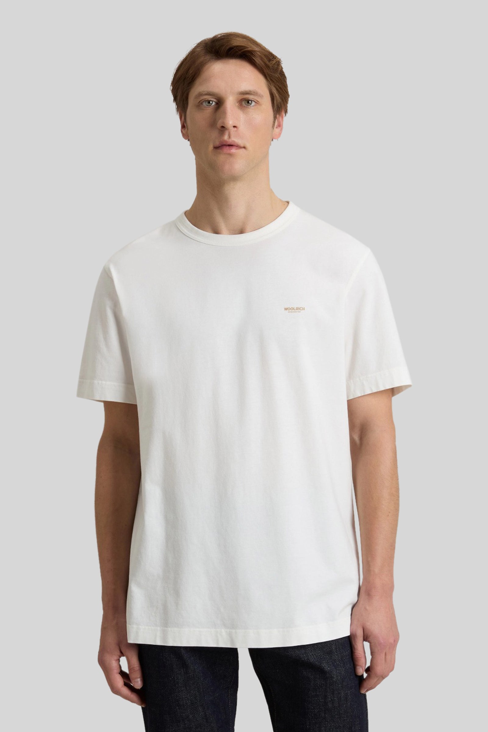 Woolrich T-shirt Logo Bianco Uomo - 3