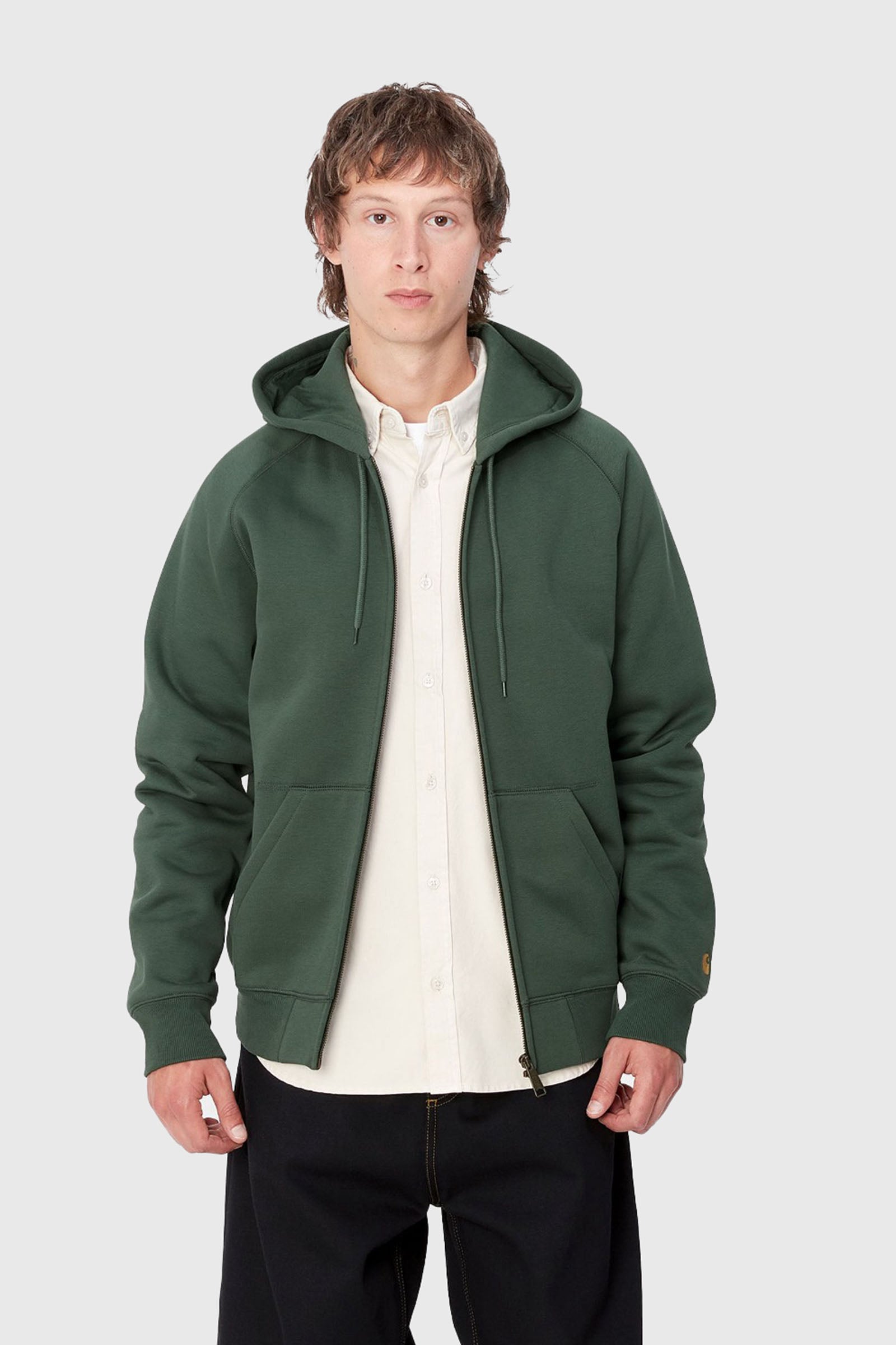 Carhartt Wip Hooded Chase Jacket Verde Scuro Donna - 3