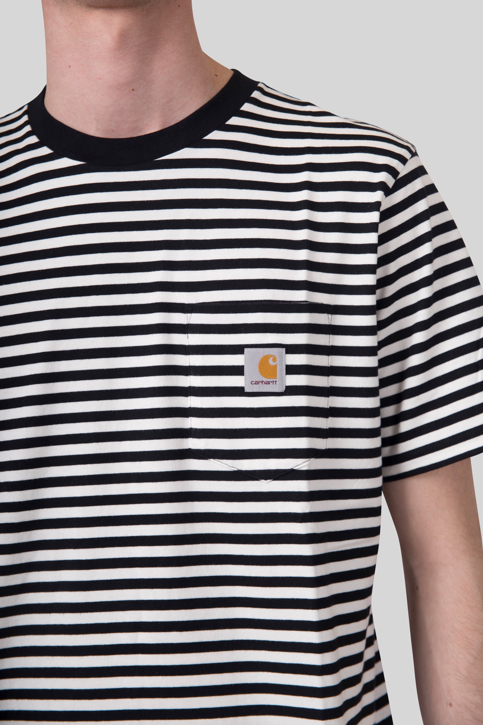 Carhartt Wip T-shirt S/s Ezra Pocket Nero/bianco Uomo - 2