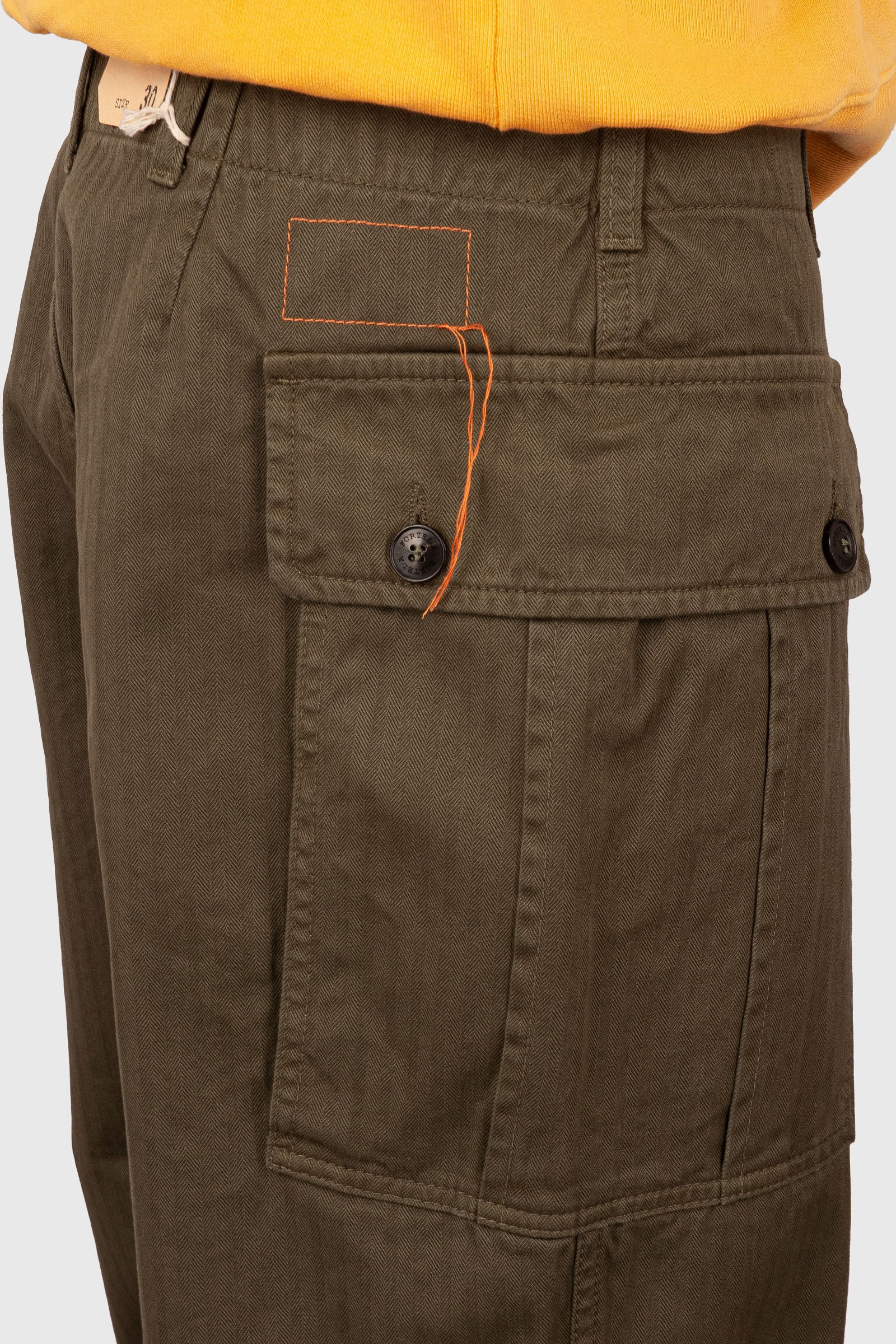 Fortela Pantalone Cargo Durango Woven Herringbone Verde Militare Uomo - 2