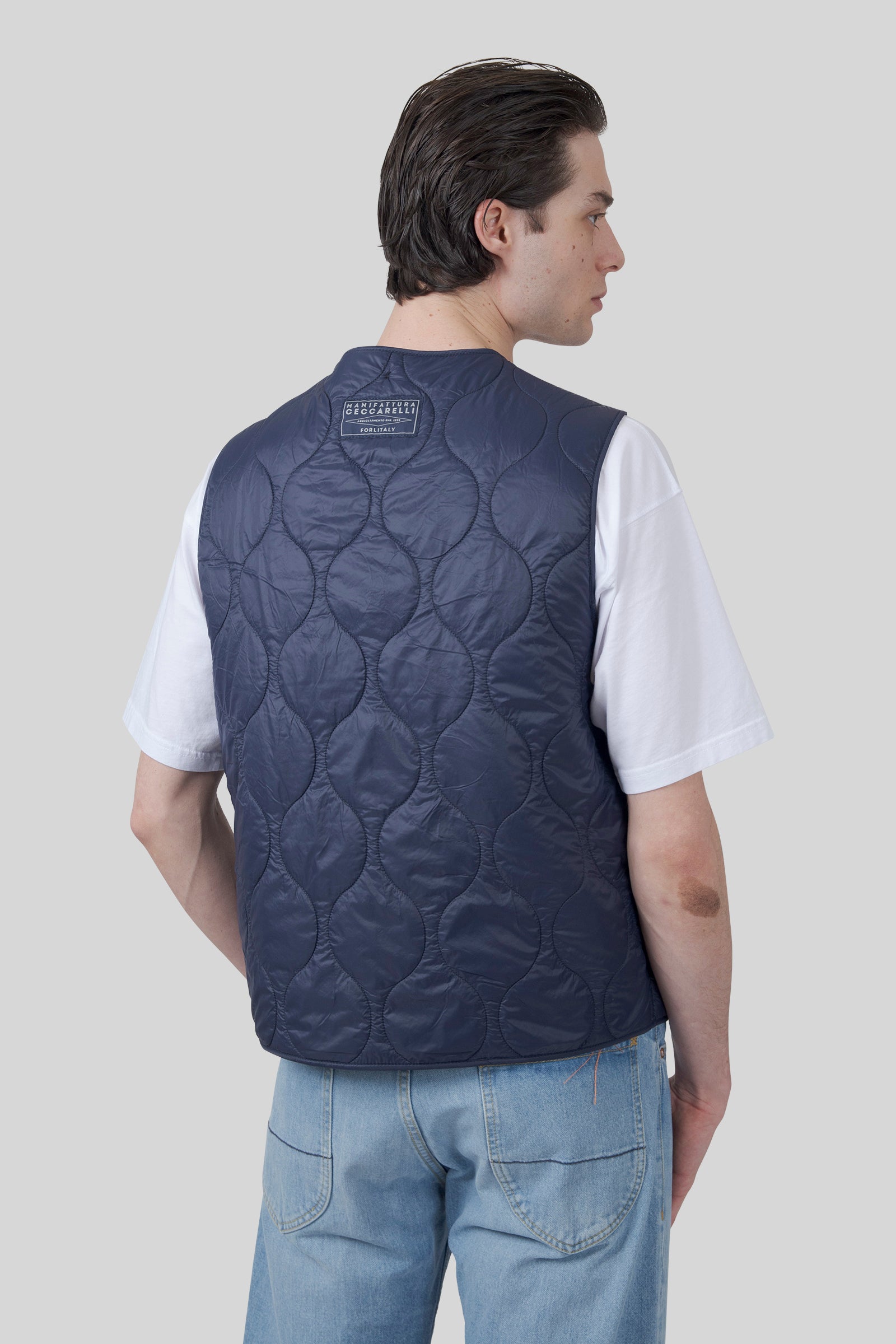 Manifattura Ceccarelli All Season Vest Blu/cuoio Uomo - 5