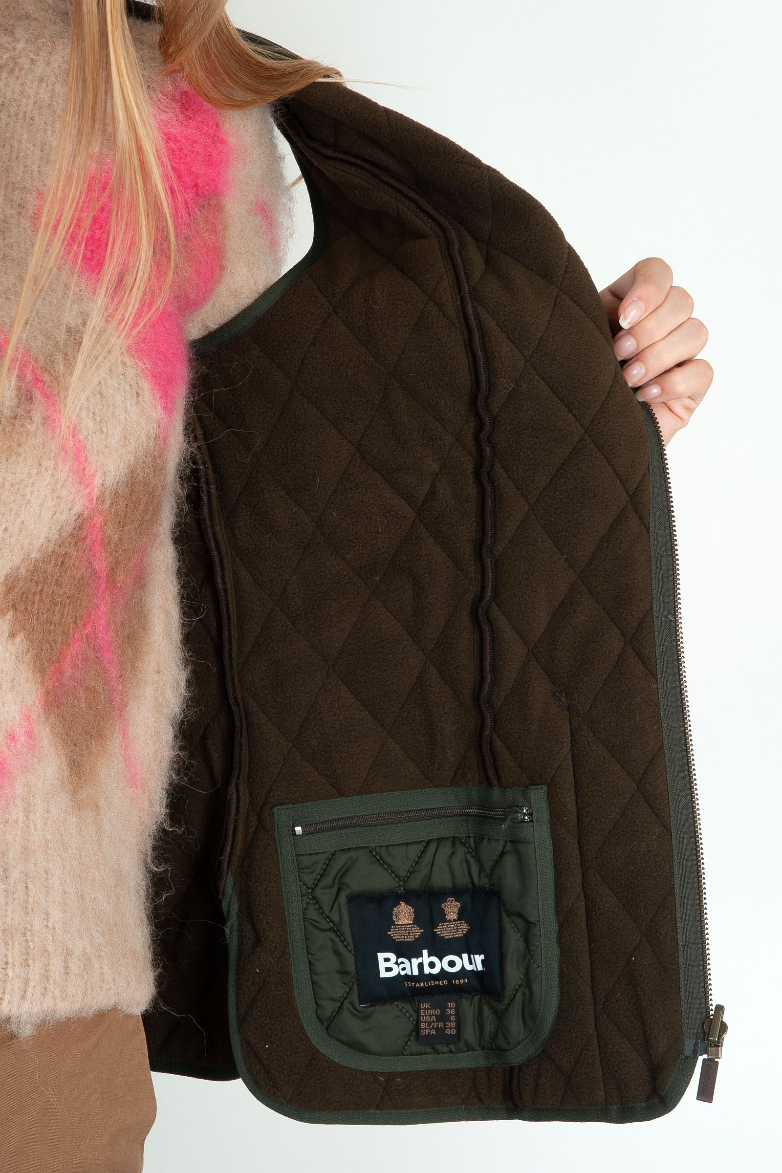 Barbour Gilet Trapuntato Betty Verde Oliva Donna - 6