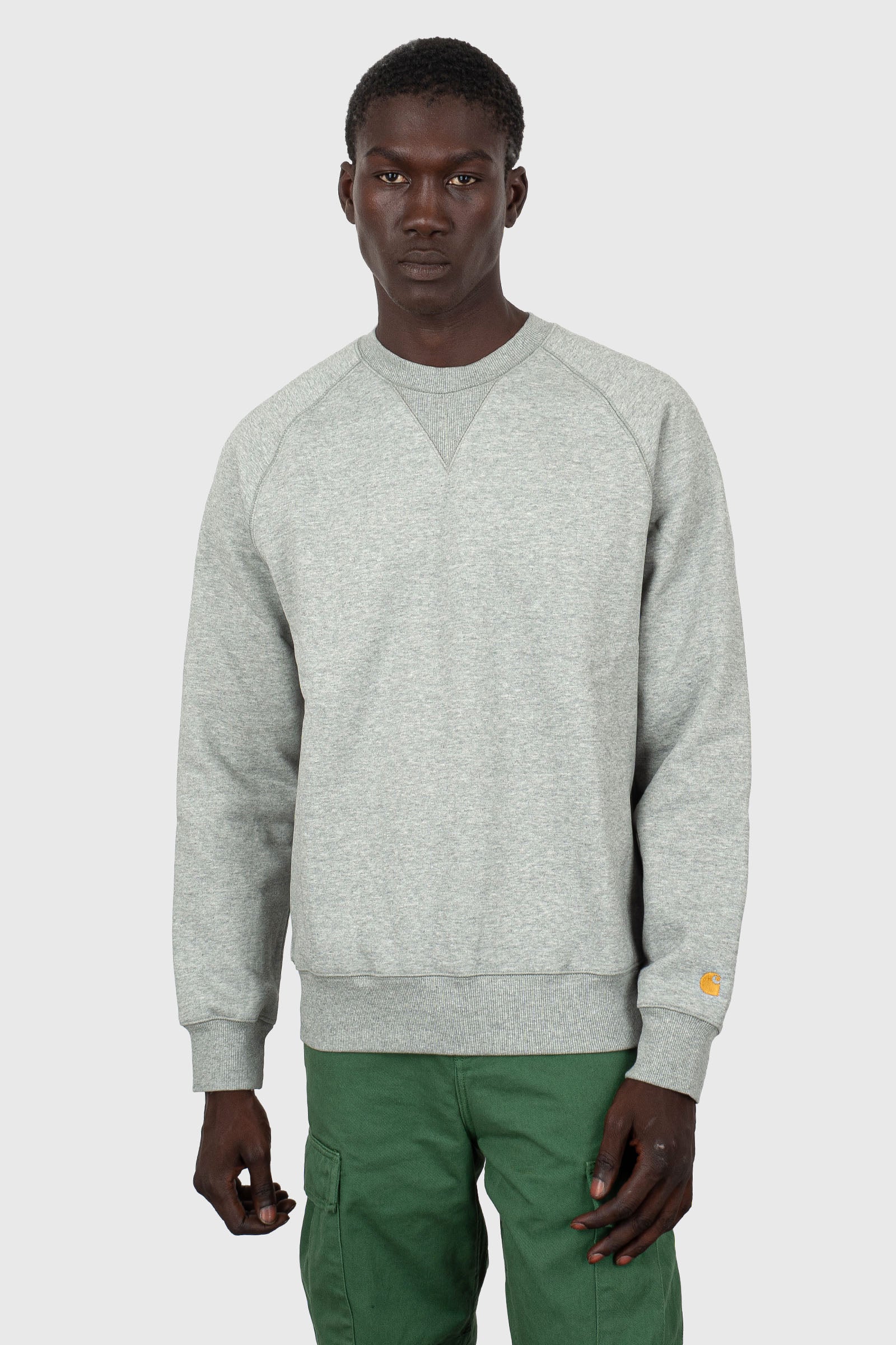 Carhartt Wip Chase Sweatshirt Grigio Chiaro Uomo - 1