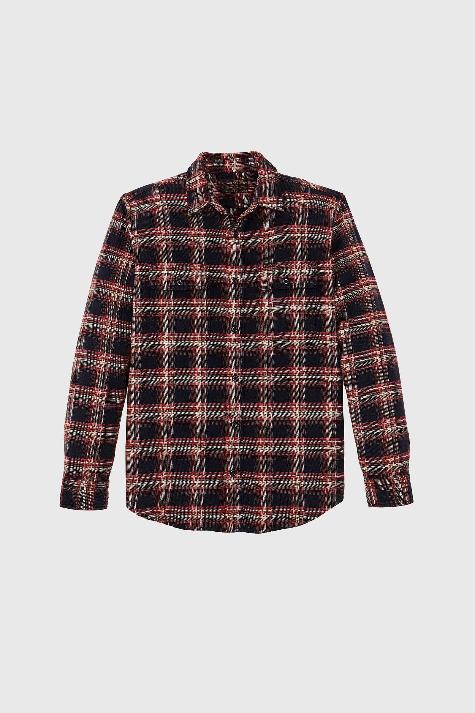 Filson Camicia Work Vintage In Flanella Nero/rosso Uomo - 1