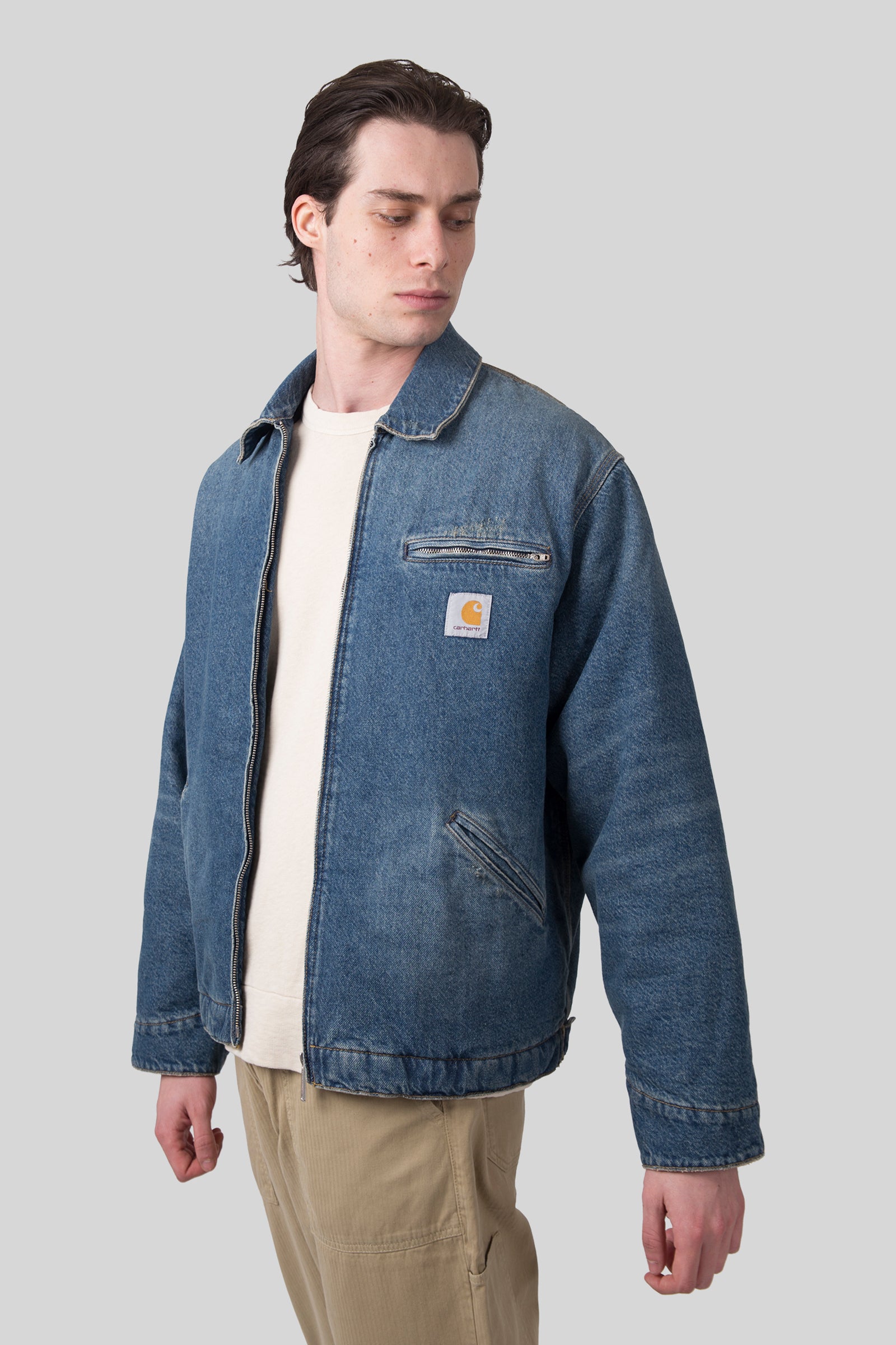 Carhartt Wip Og Detroit Jacket Blu Chiaro Uomo - 1