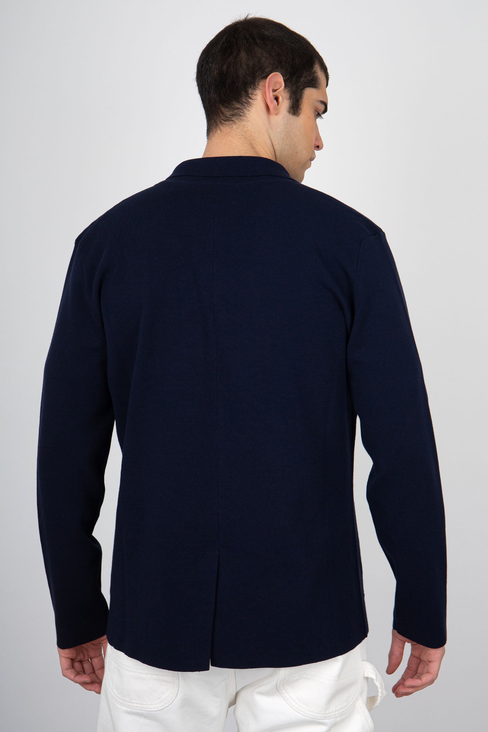 Roberto Collina Knit Jacket RT0901110 Cotton Blue - 4
