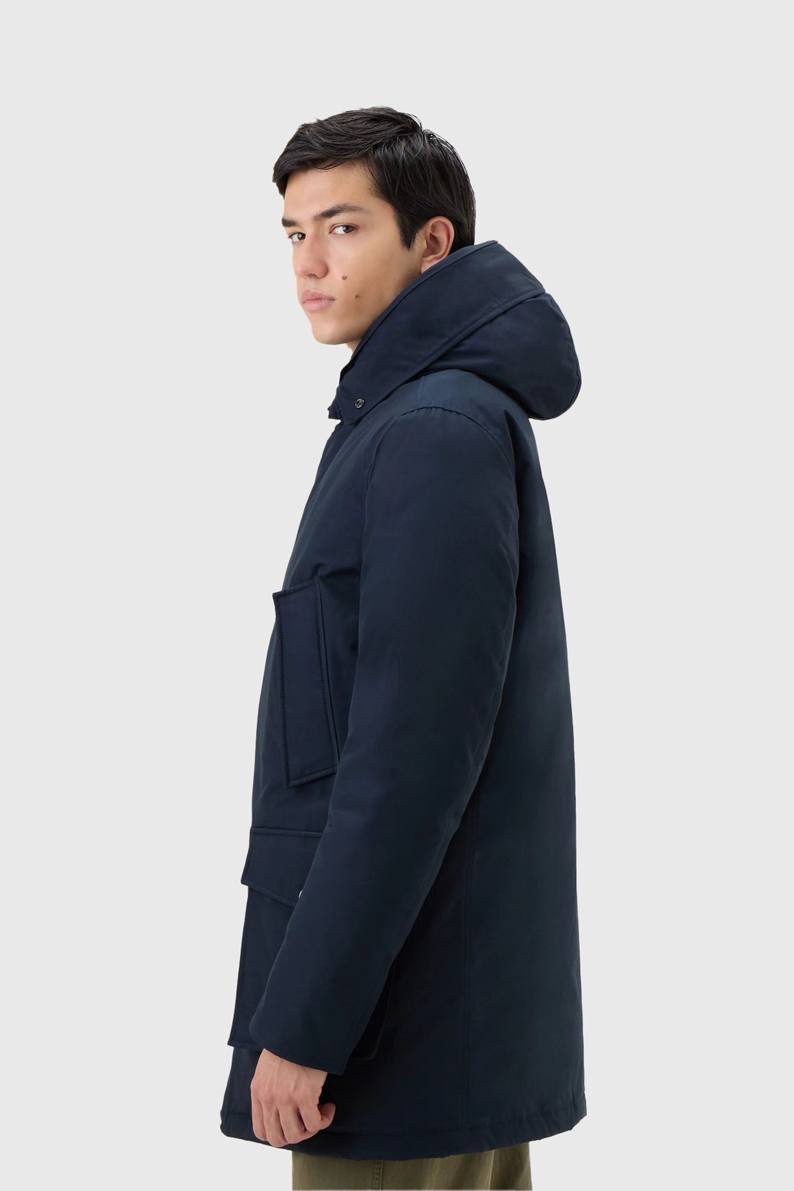 Woolrich Arctic Parka In Ramar Cloth Con Pelliccia Removibile Blu Uomo - 2