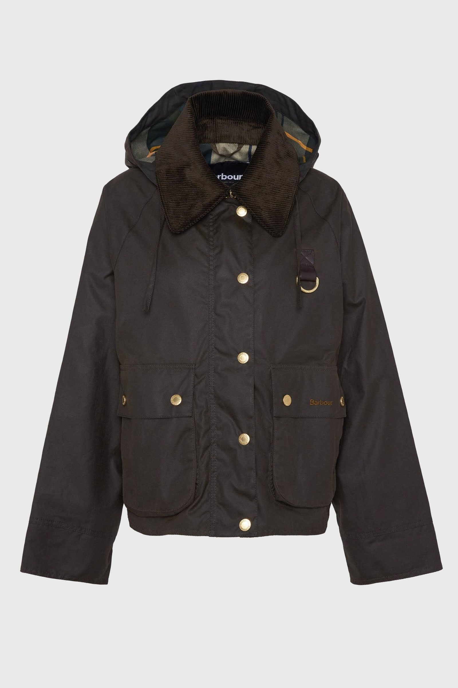 Barbour Giubbotto Reighton Spey Wax Verde Oliva Donna - 8