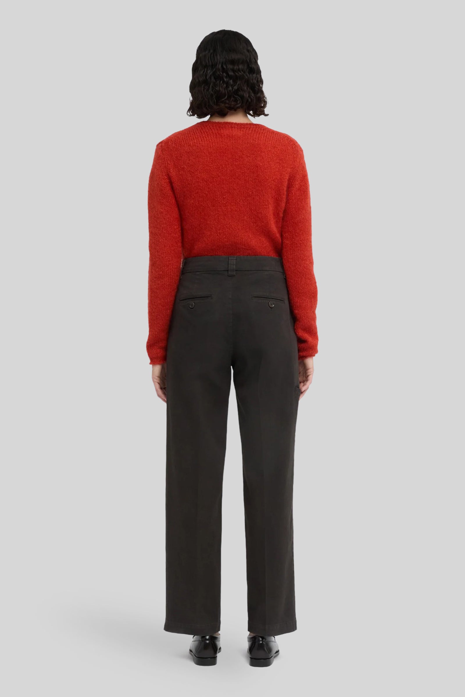 Aspesi Pantalone In Gabardine Di Cotone Stretch Tinto Capo Marrone Uomo - 3