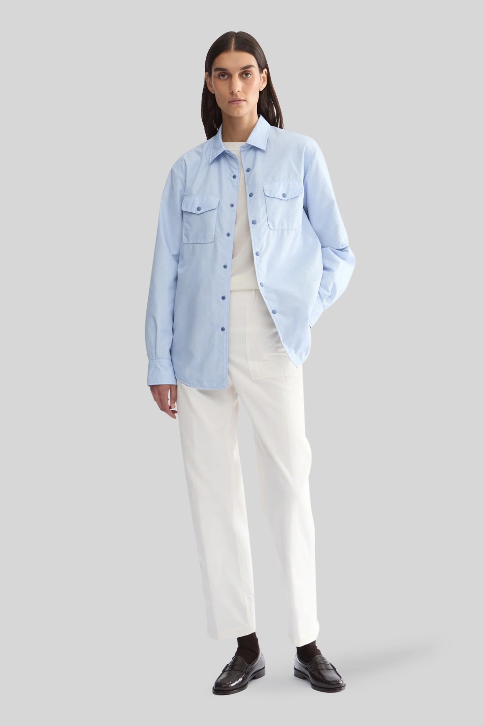 Aspesi Pantalone In Gabardine Di Cotone Bianco Donna - 4