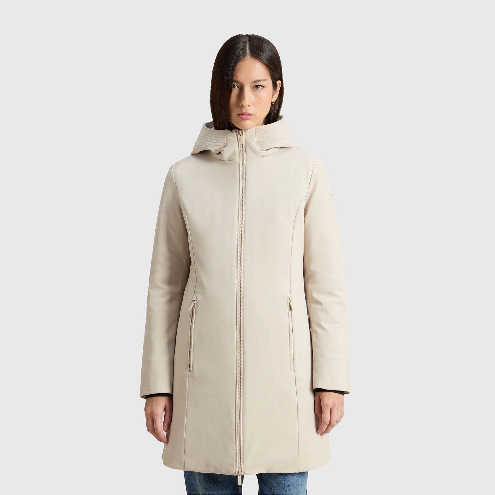 Woolrich Firth Parka In Tech Softshell Ghiaccio Donna - 10