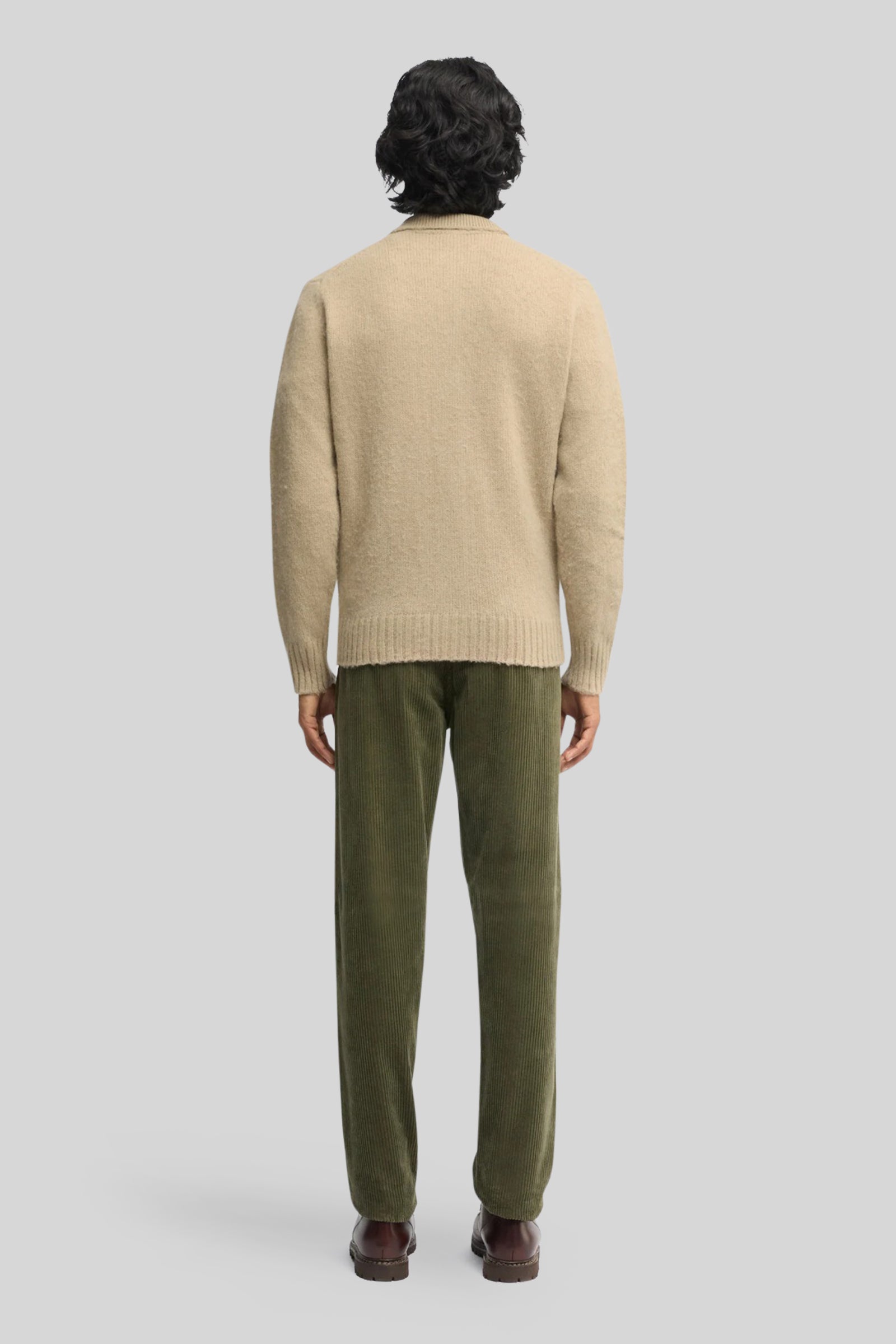 Aspesi Cardigan In Lana Shetland Beige Uomo - 3