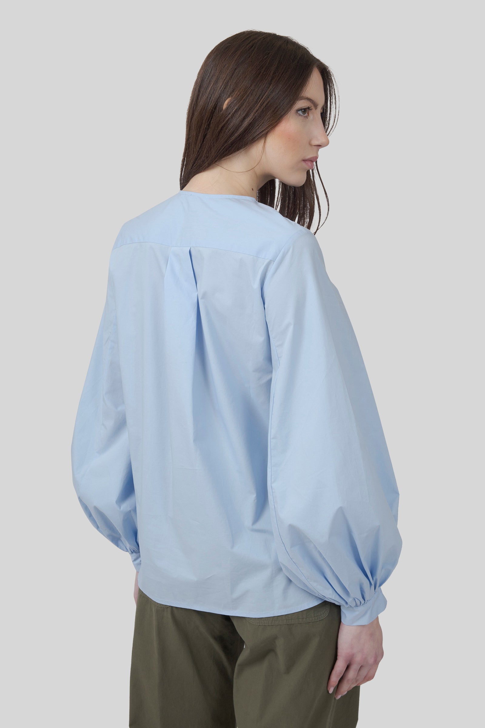 Roberto Collina Camicia Coreana Azzurro Donna - 5
