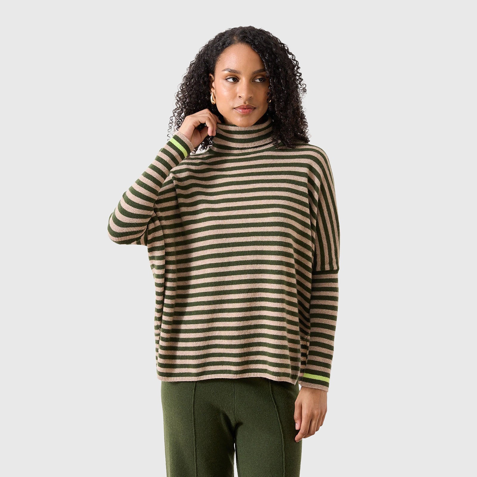 Absolut Cashmere Maglia Joanna Verde/beige Donna - 5