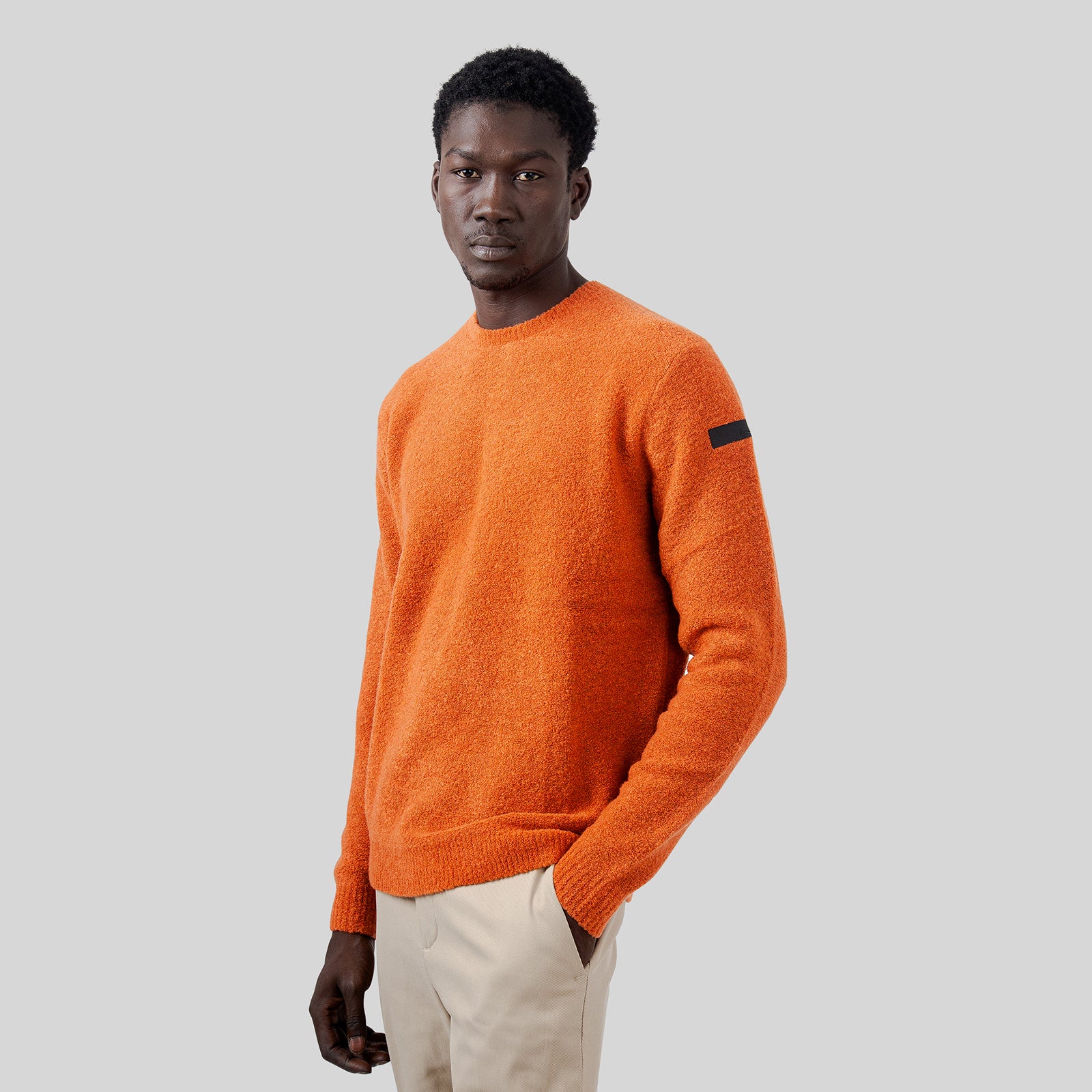 Rrd Bouclè Round Knit Arancio Uomo - 8