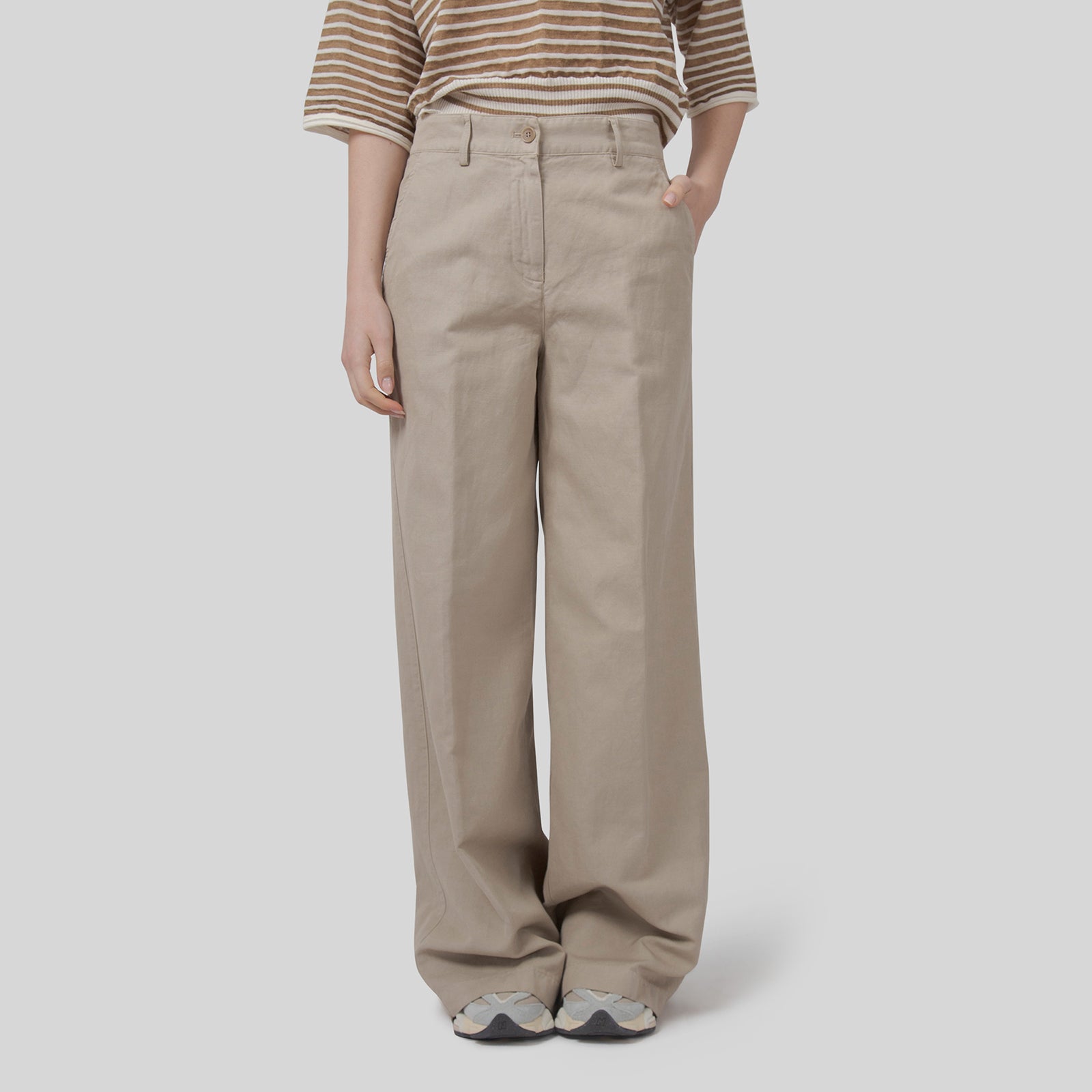 Cotton And Linen Gabardine Pant - 7