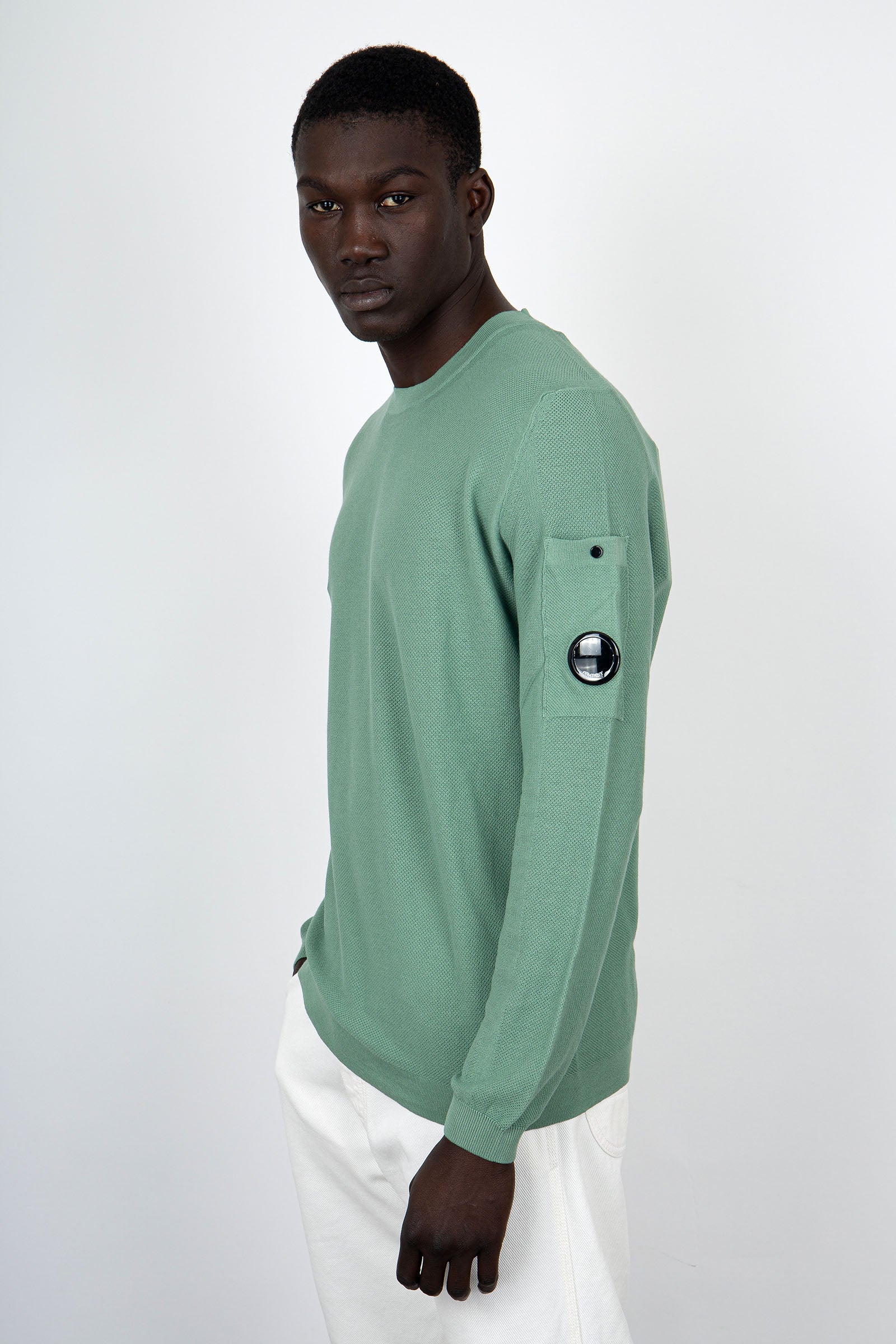 C.P. Company Cotton Crepe Green Sweater - 3