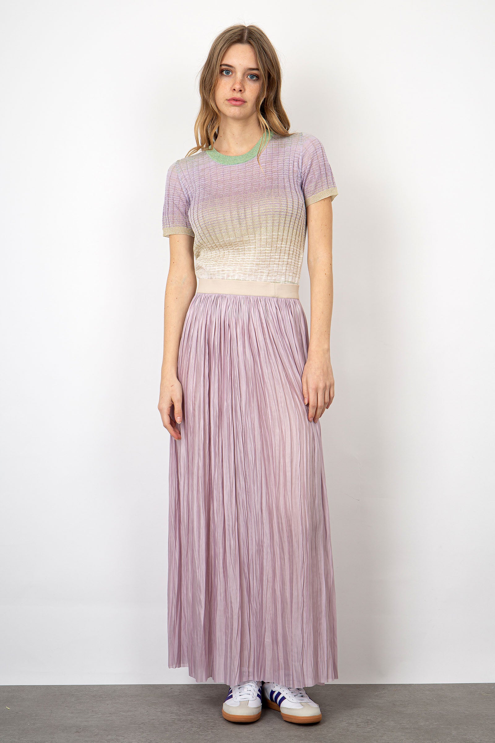 Roberto Collina Synthetic Pleated Skirt Lilac - 4