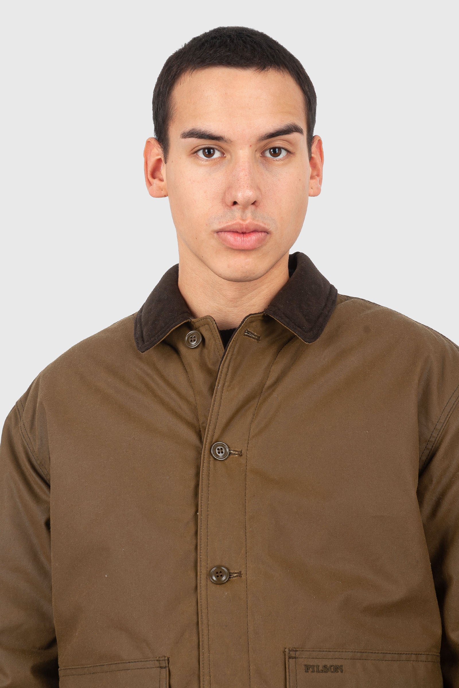 Filson Waxed Barn Coat Oil Finsih Shelter Tabacco Uomo - 5