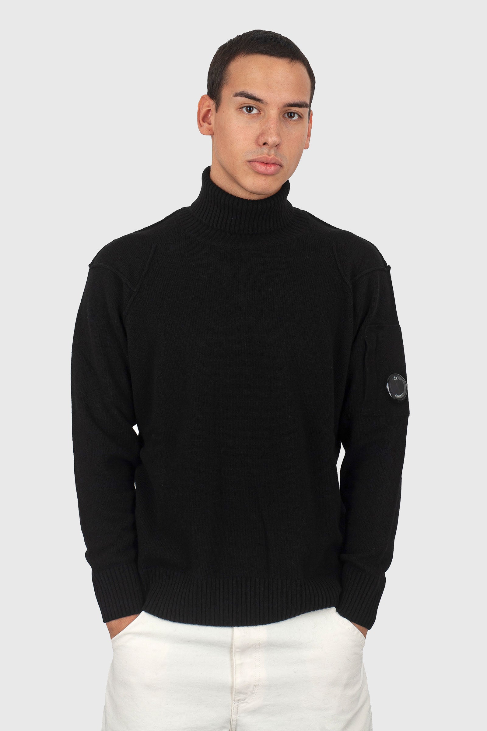 C.p. Company Maglia Lambswool Grs Turtleneck Knit Nero Uomo - 5