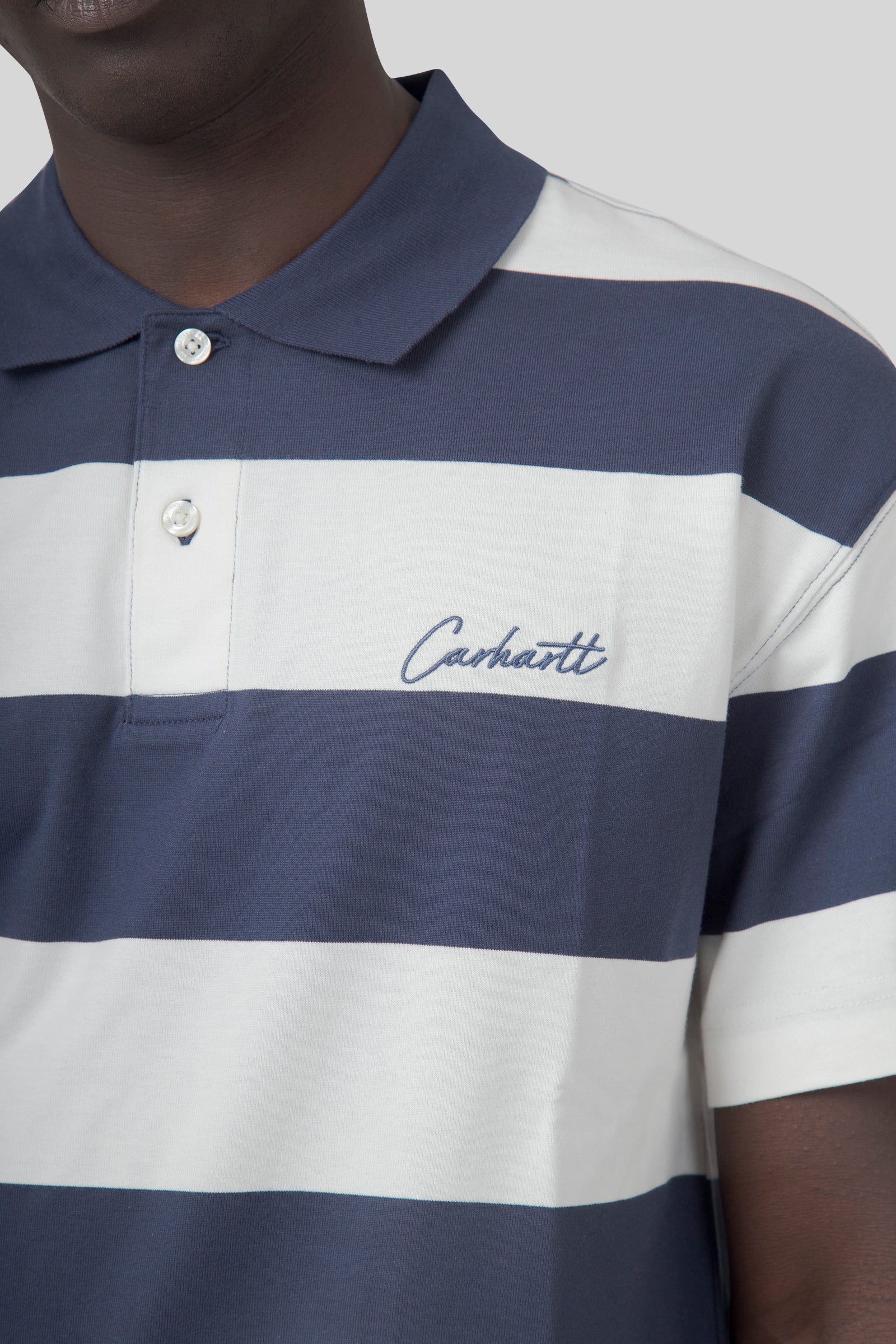 Carhartt Wip Delray Polo Blu/bianco Off Uomo - 2