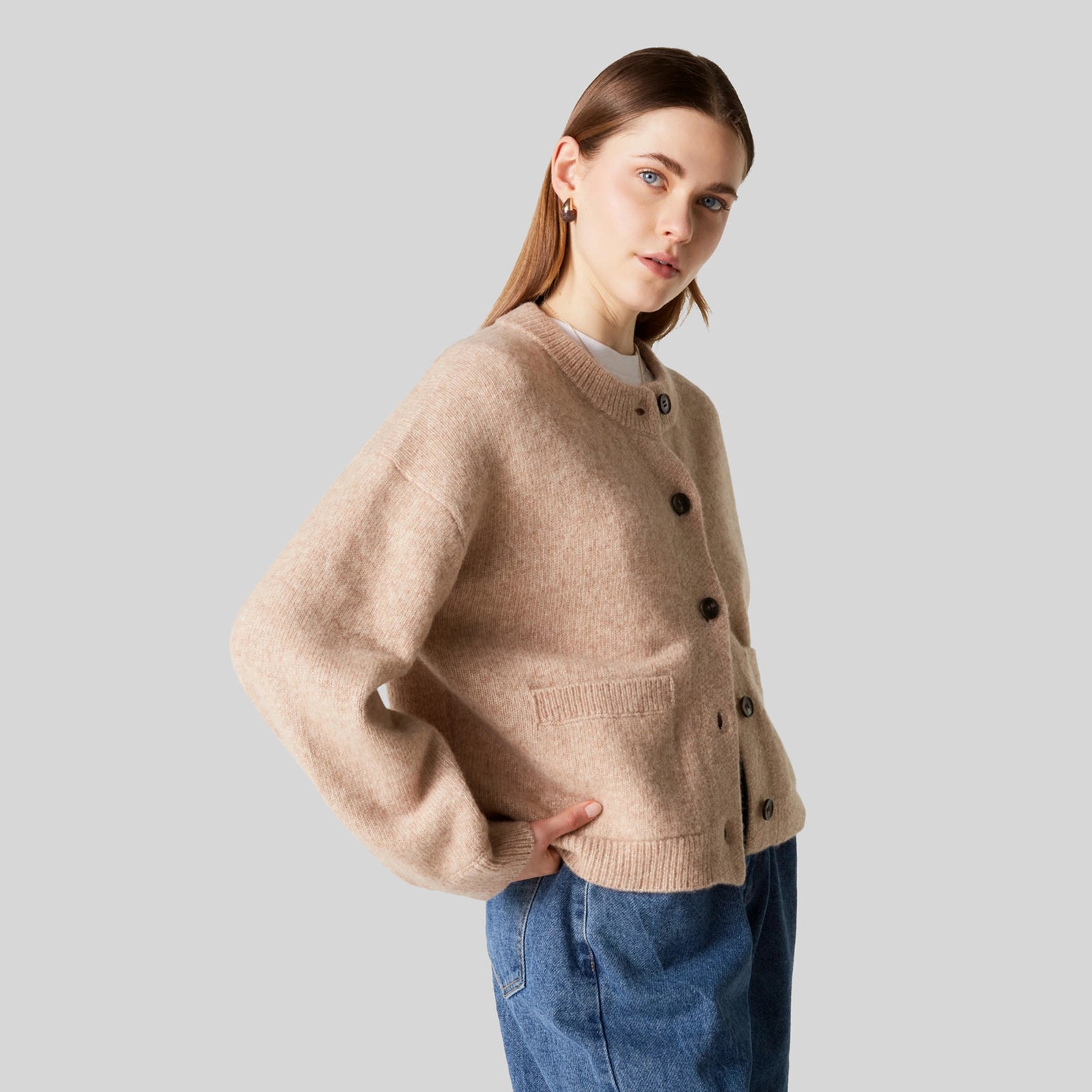 Absolut Cashmere Cardigan Wendy Beige Chiaro Donna - 6