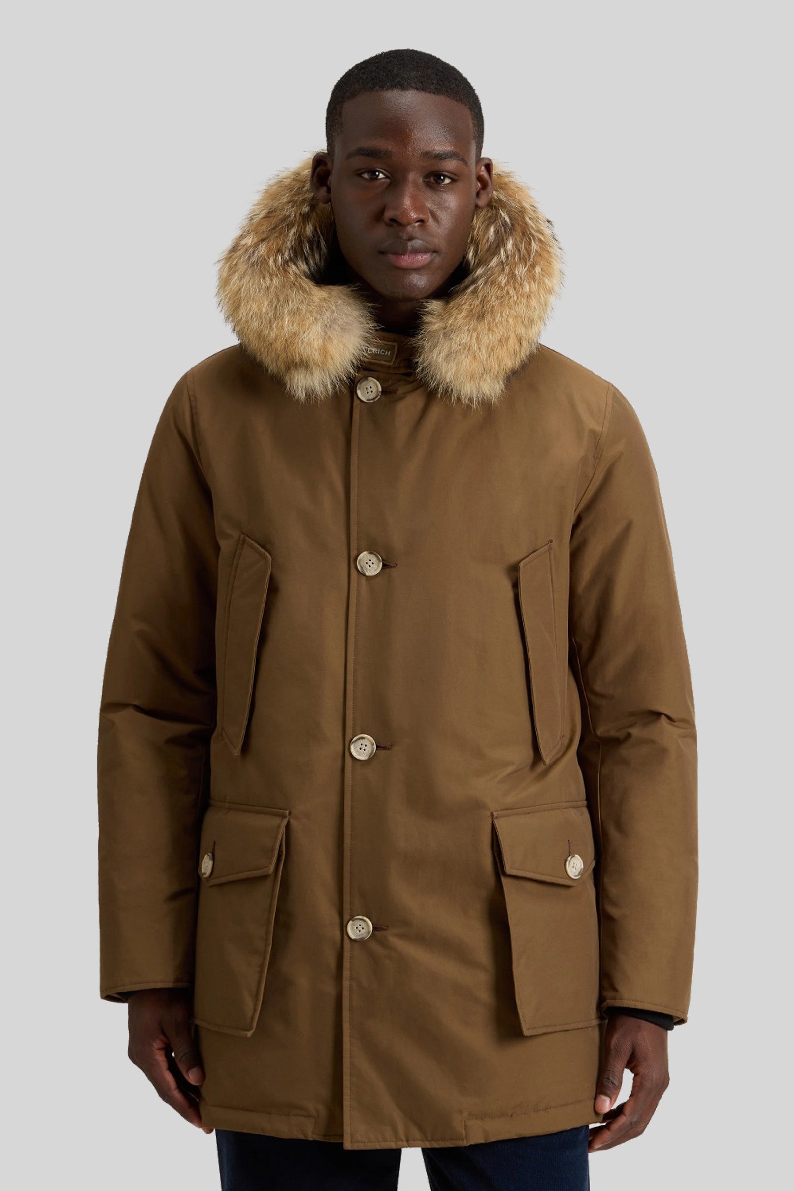Woolrich Arctic Parka In Ramar Cloth Con Pelliccia Removibile Caffe' Uomo - 1