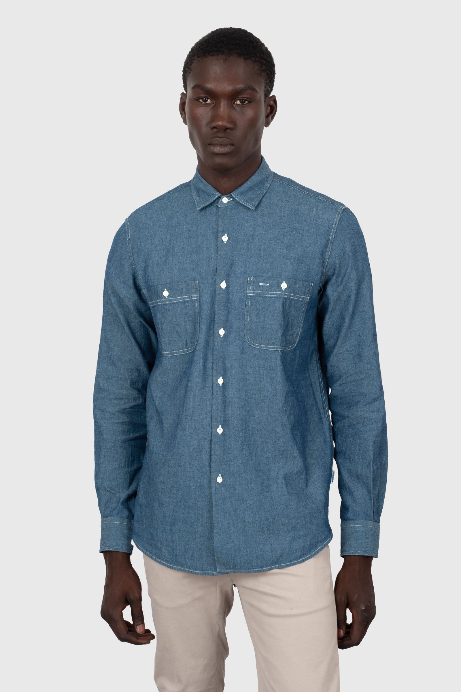 Aspesi Camicia Denim New C Slim Denim Medio Uomo - 5