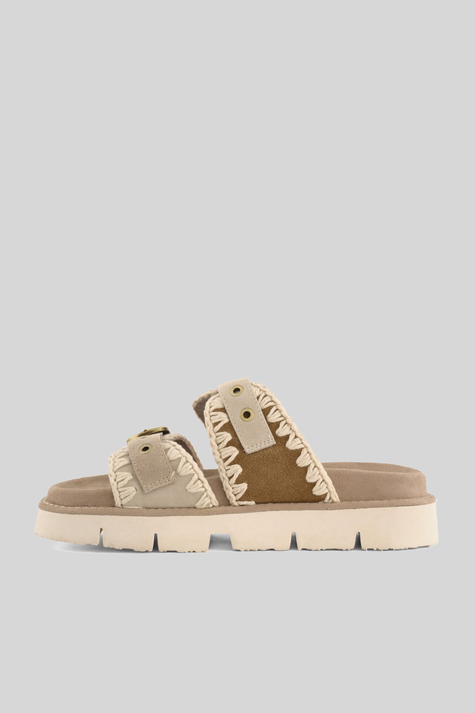 Mou Sandalo Bio Front Cut Beige Donna - 5