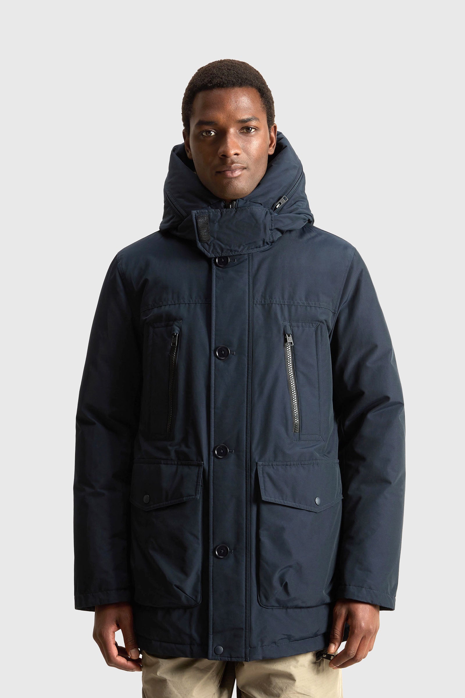 Woolrich Arctic Parka Evolution In Ramar Cloth Blu Uomo - 1