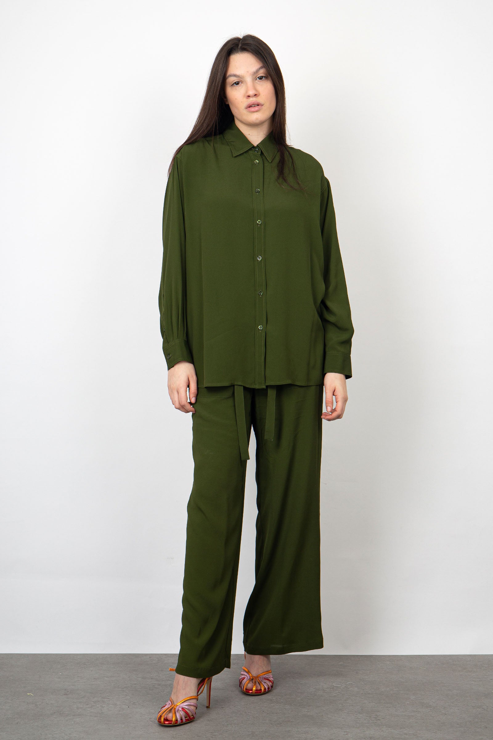 SemiCouture Verdiana Silk Shirt Green - 2