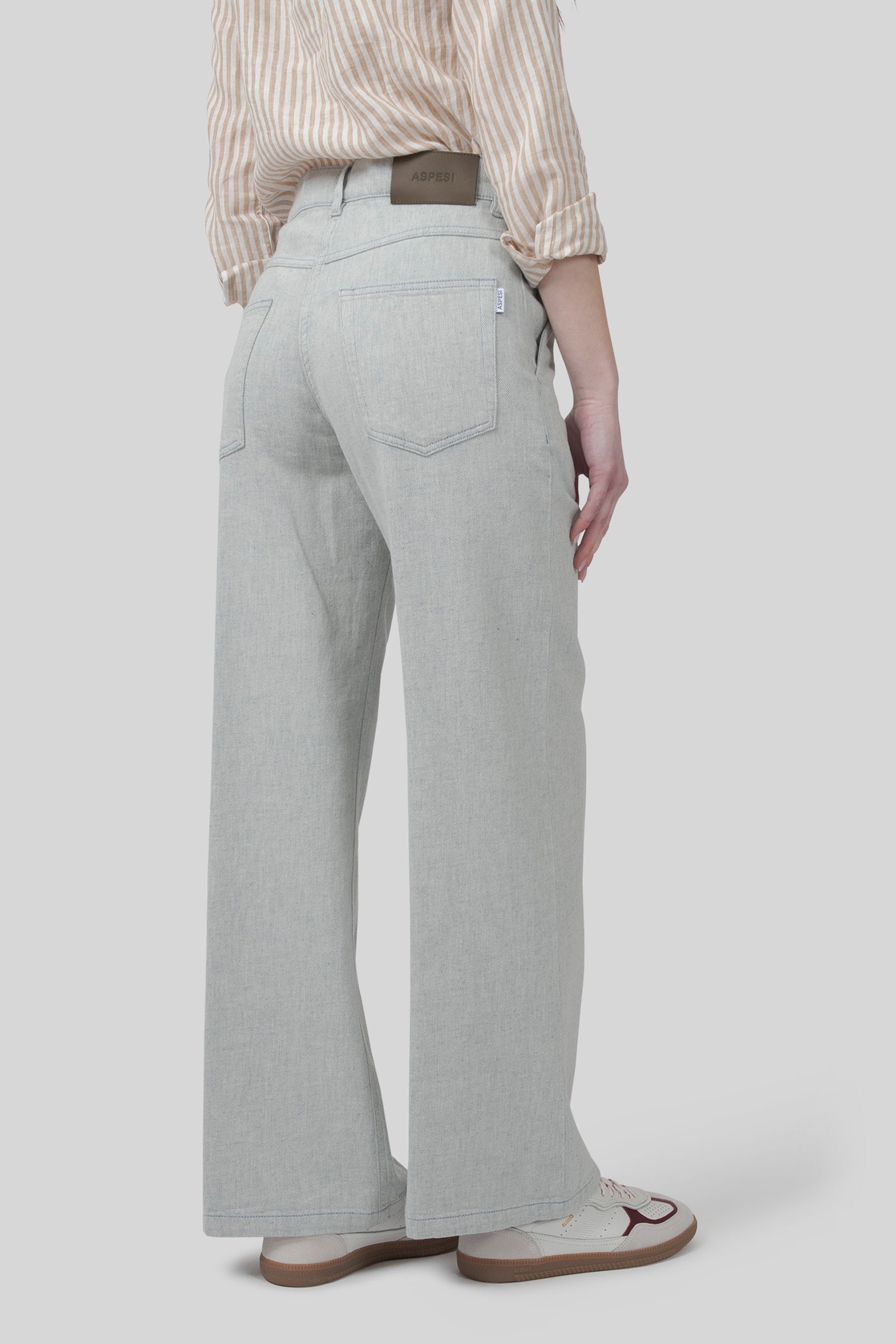 Aspesi Jeans Palazzo Grigio Chiaro Donna - 5