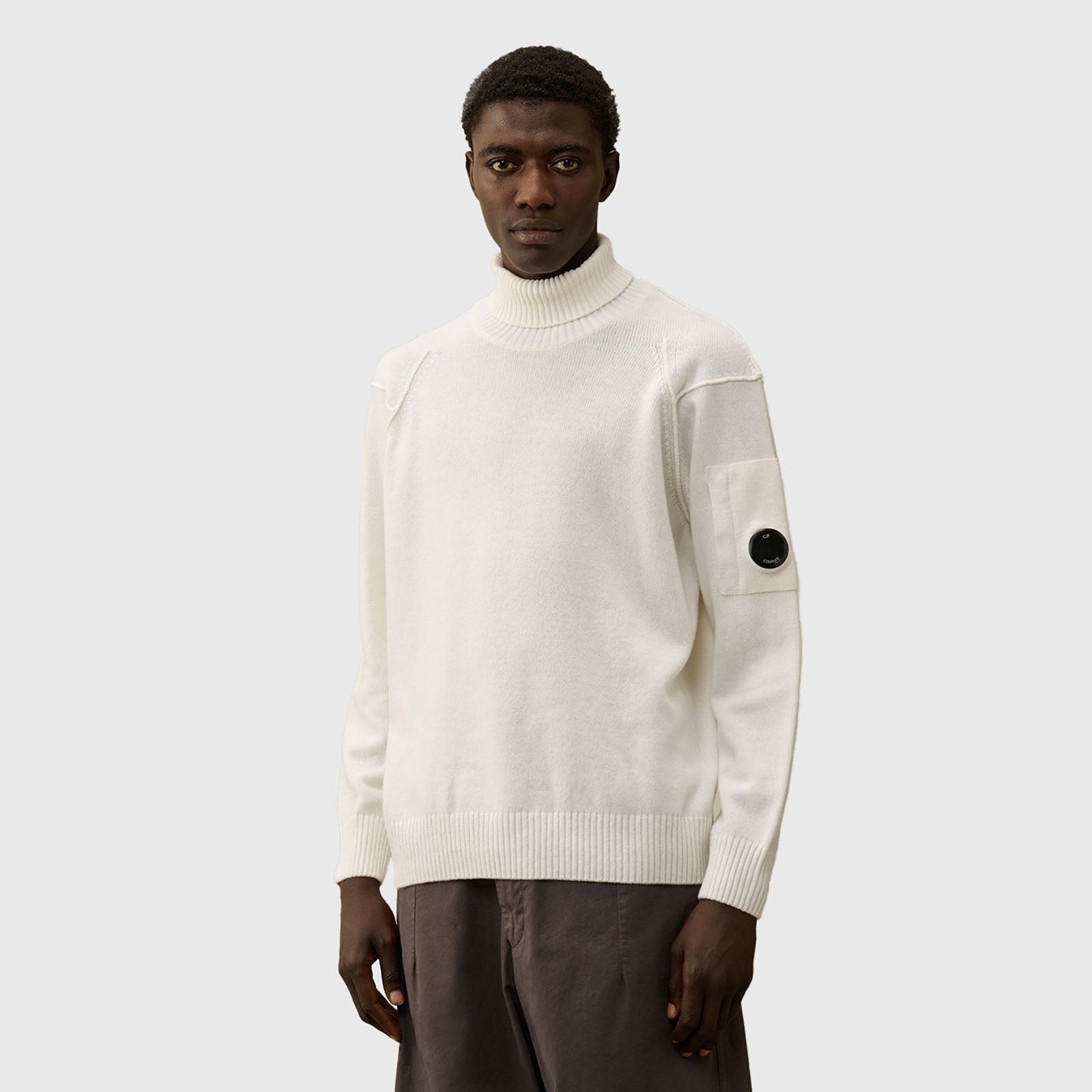 C.p. Company Maglia Lambswool Grs Turtleneck Knit Bianco Uomo - 6